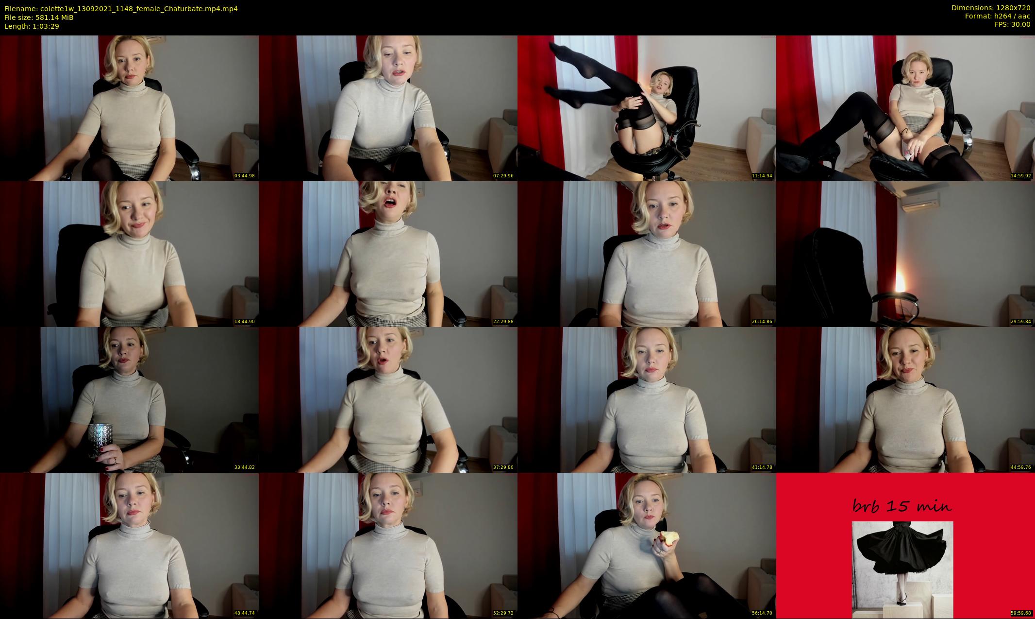 colette1w — 64 minute Chaturbate female cam show recording, 720p, Sep 13, 2021