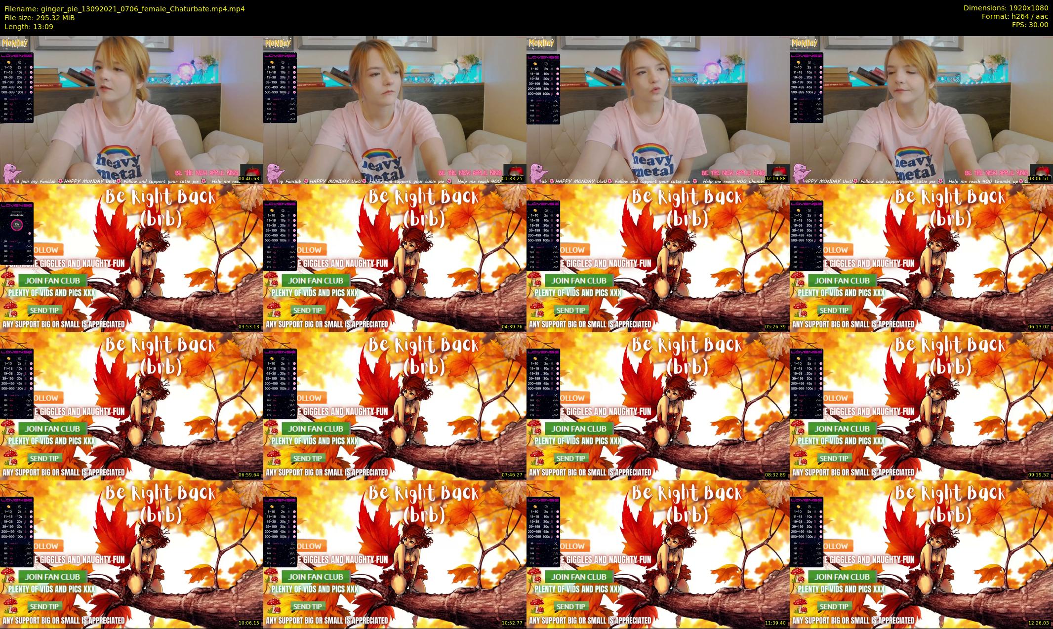 ginger_pie — 14 minute Chaturbate female cam show recording, 1080p, Sep 13, 2021
