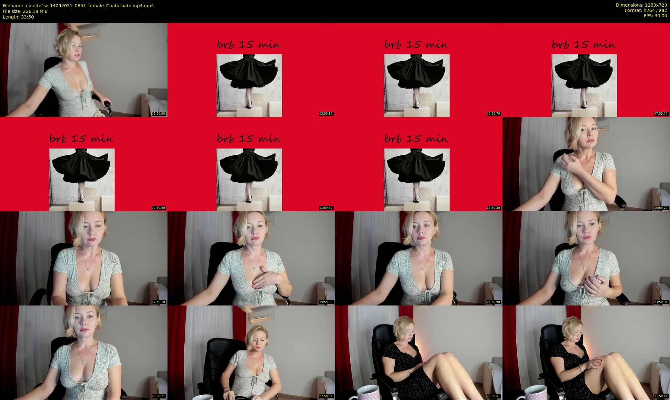 colette1w — 34 minute Chaturbate female cam show recording, 720p, Sep 14, 2021