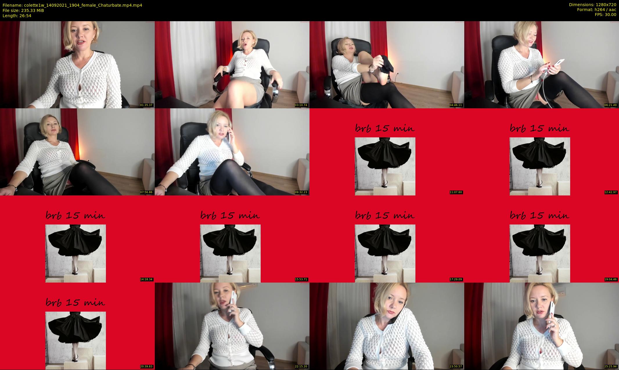 colette1w — 27 minute Chaturbate female cam show recording, 720p, Sep 14, 2021