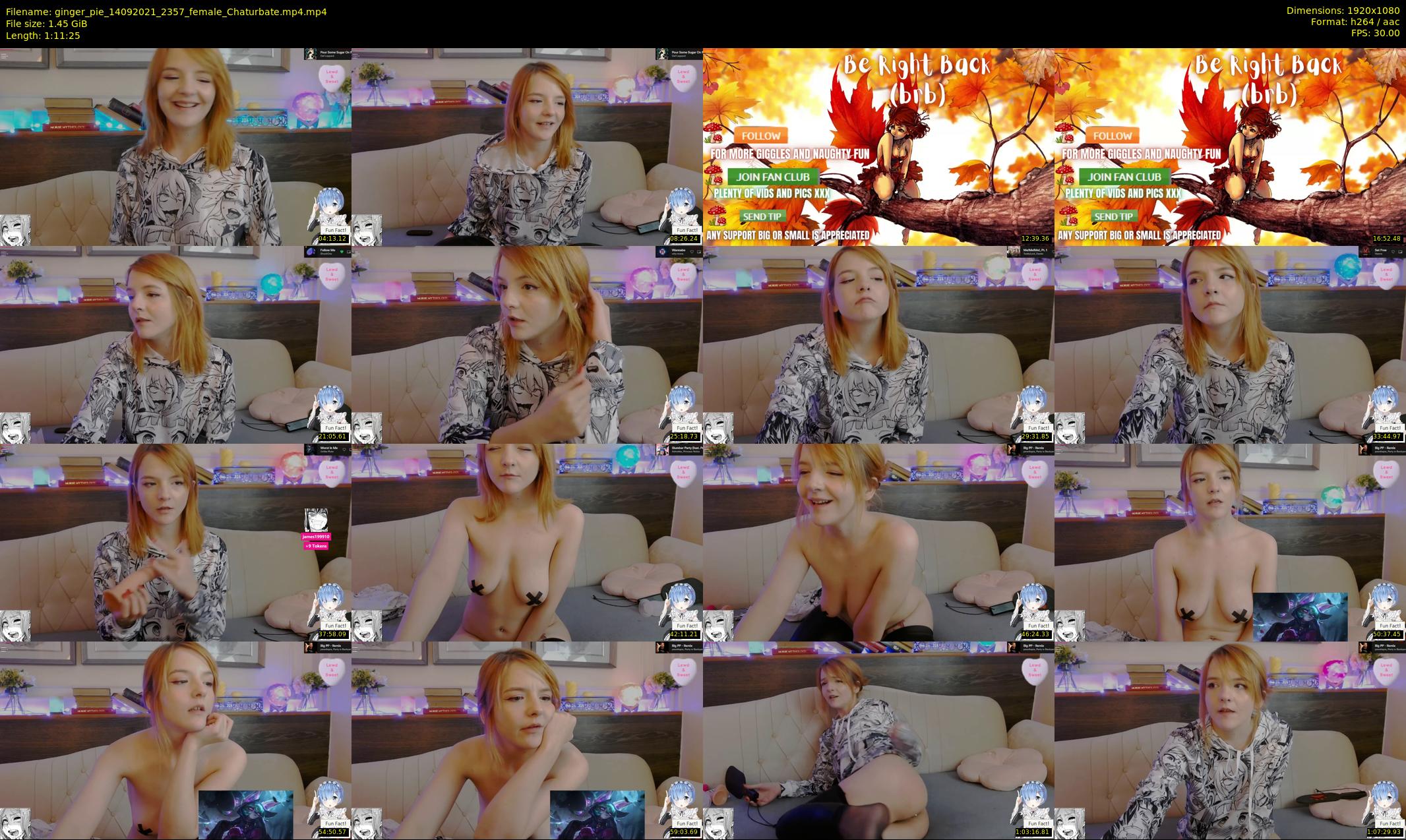 ginger_pie — 72 minute Chaturbate female cam show recording, 1080p, Sep 14, 2021