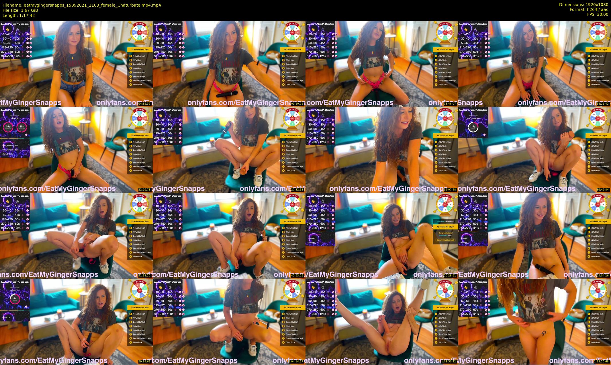 eatmygingersnapps — 78 minute Chaturbate female cam show recording, 1080p, Sep 15, 2021