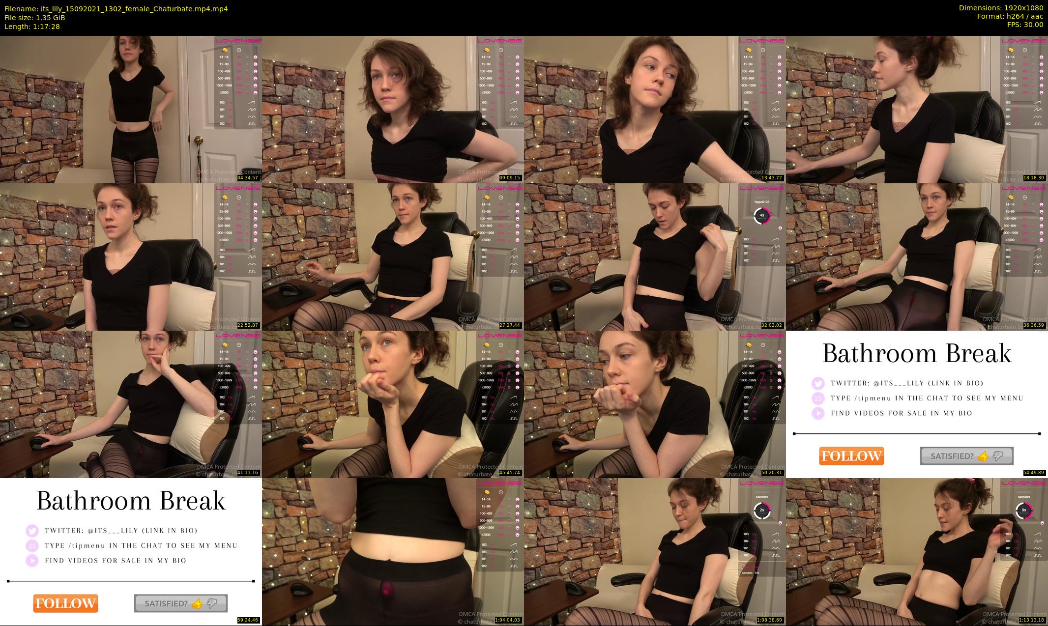 its_lily — 78 minute Chaturbate female cam show recording, 1080p, Sep 15, 2021