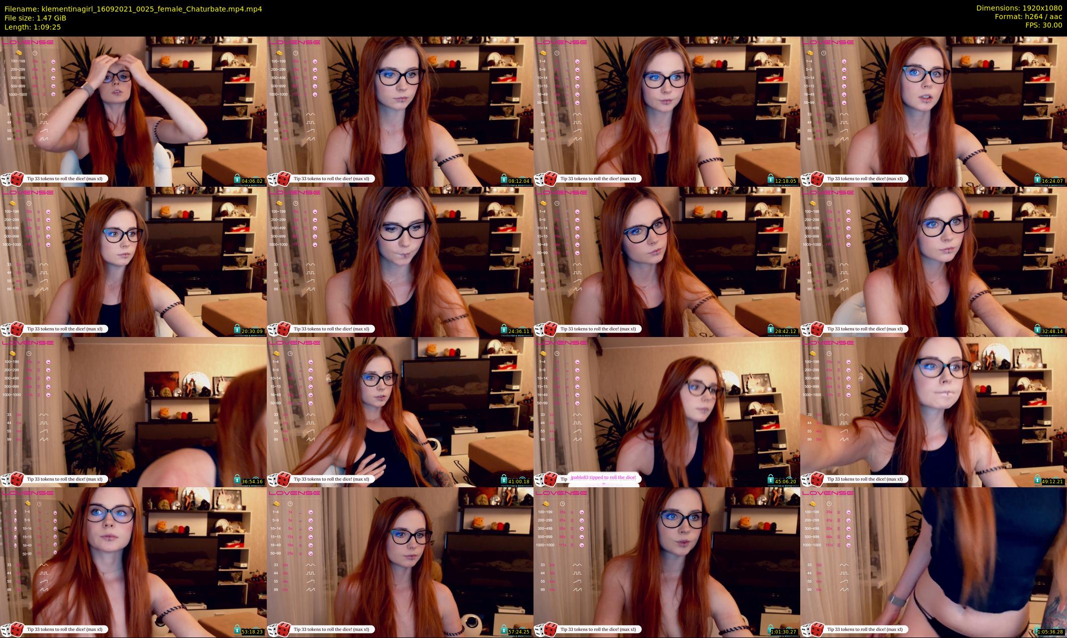 klementinagirl — 70 minute Chaturbate female cam show recording, 1080p, Sep 16, 2021