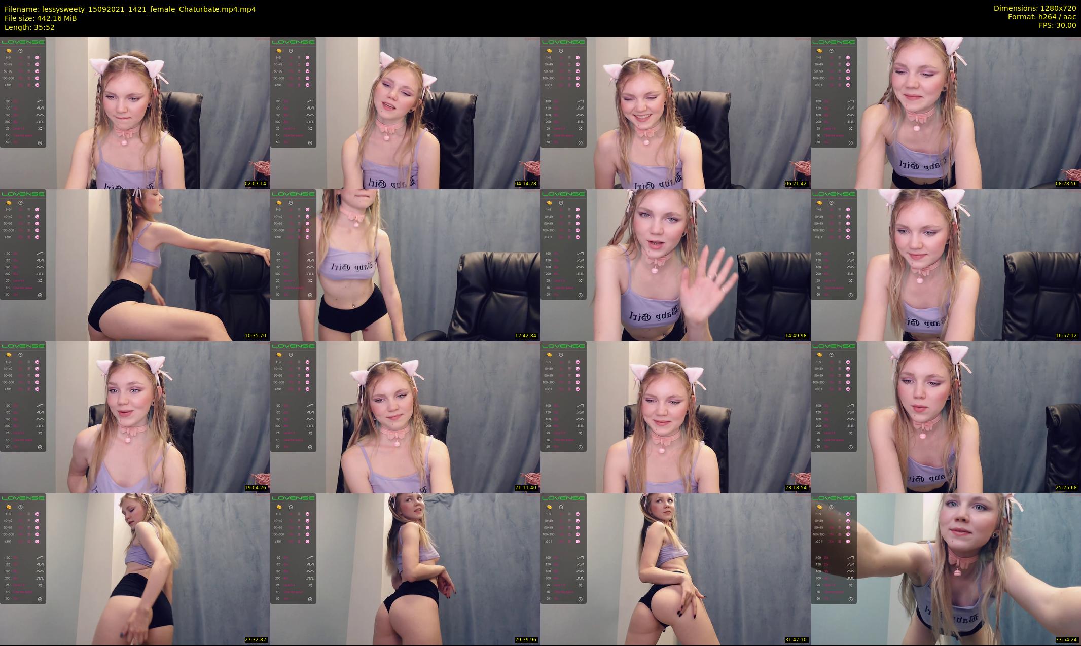 lessysweety — 36 minute Chaturbate female cam show recording, 720p, Sep 15, 2021