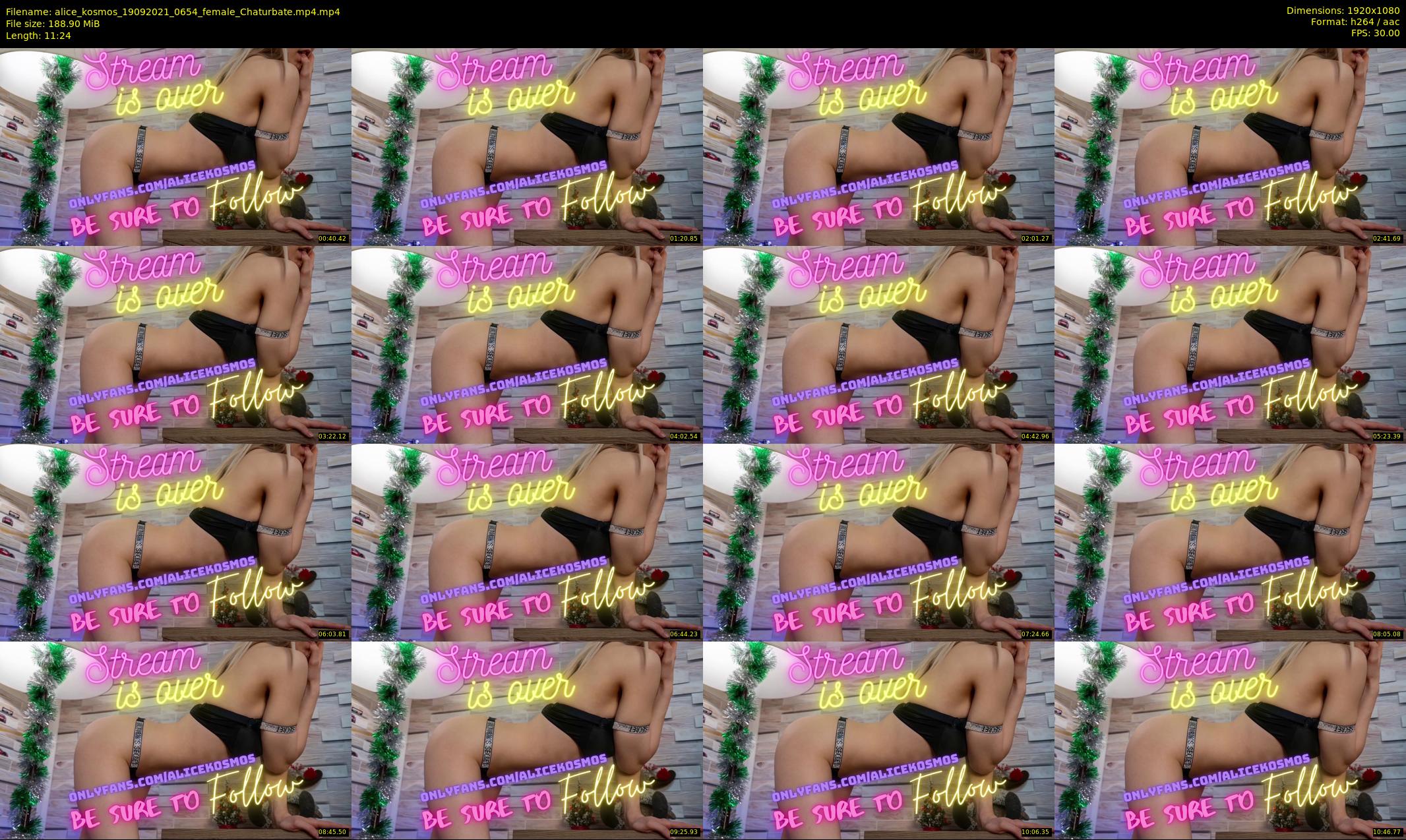 alice_kosmos — 12 minute Chaturbate female cam show recording, 1080p, Sep 19, 2021
