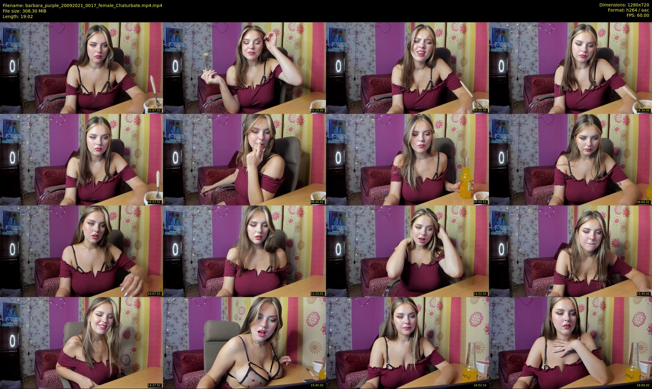 barbara_purple — 20 minute Chaturbate female cam show recording, 720p, Sep 20, 2021