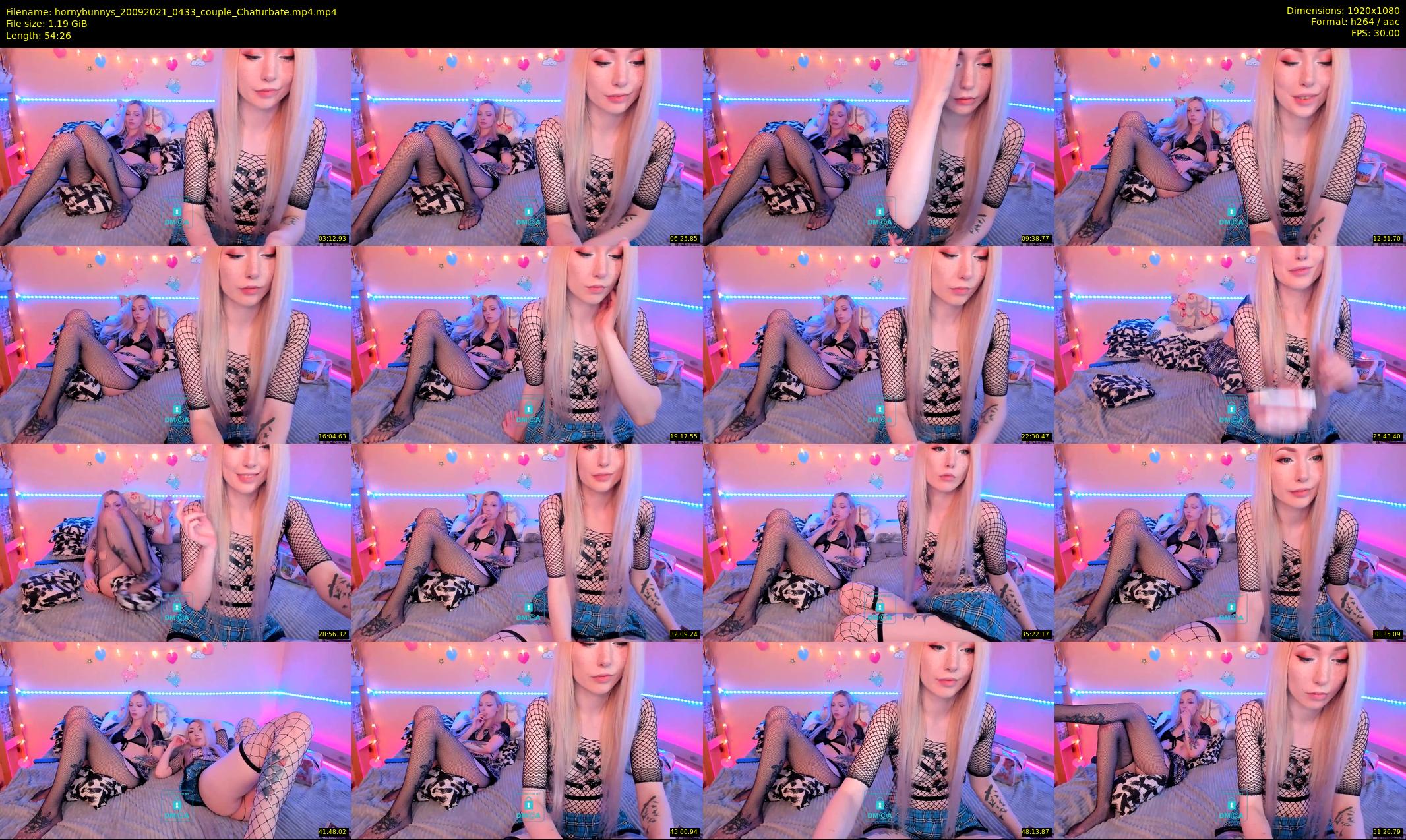 hornybunnys — 55 minute Chaturbate couple cam show recording, 1080p, Sep 20, 2021