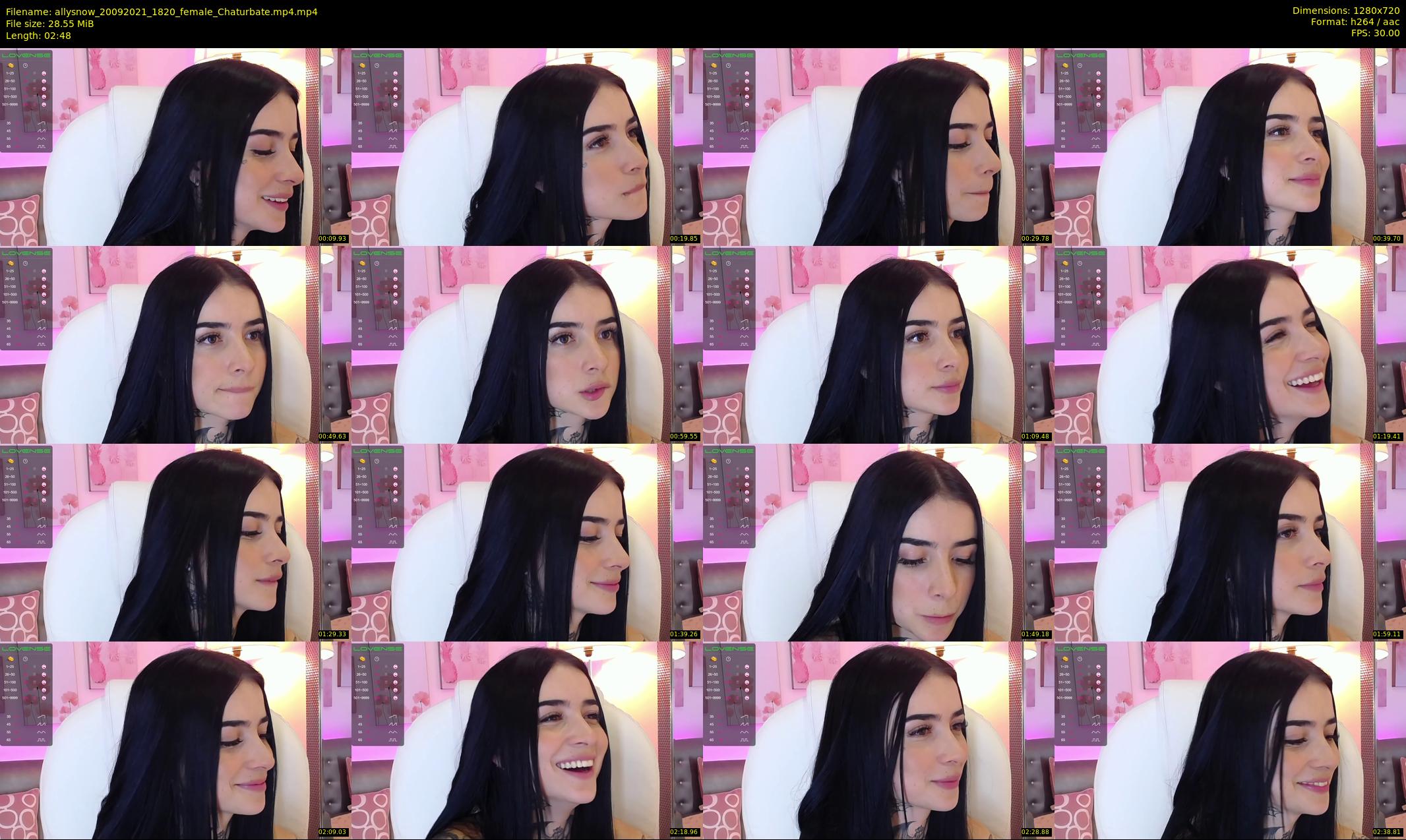 allysnow — 3 minute Chaturbate female cam show recording, 720p, Sep 20, 2021