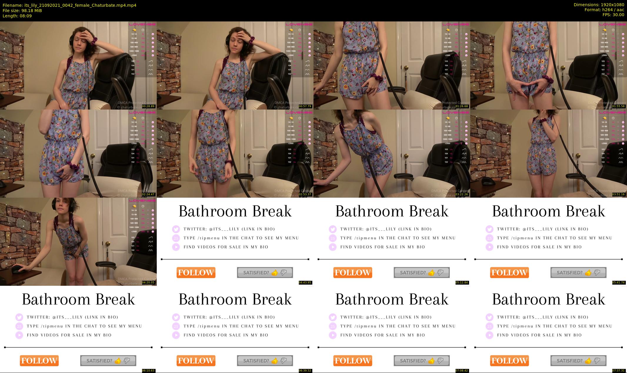 its_lily — 9 minute Chaturbate female cam show recording, 1080p, Sep 21, 2021