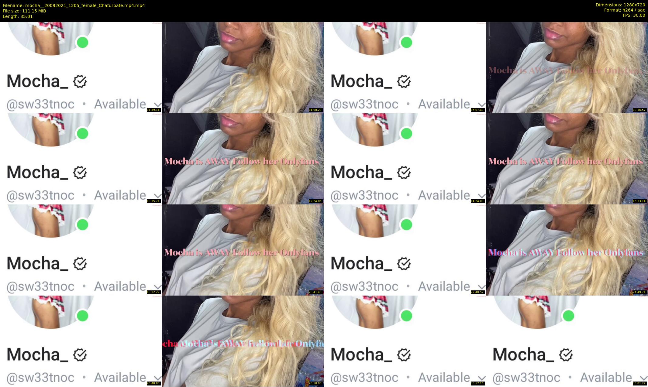 mocha_ — 36 minute Chaturbate female cam show recording, 720p, Sep 20, 2021