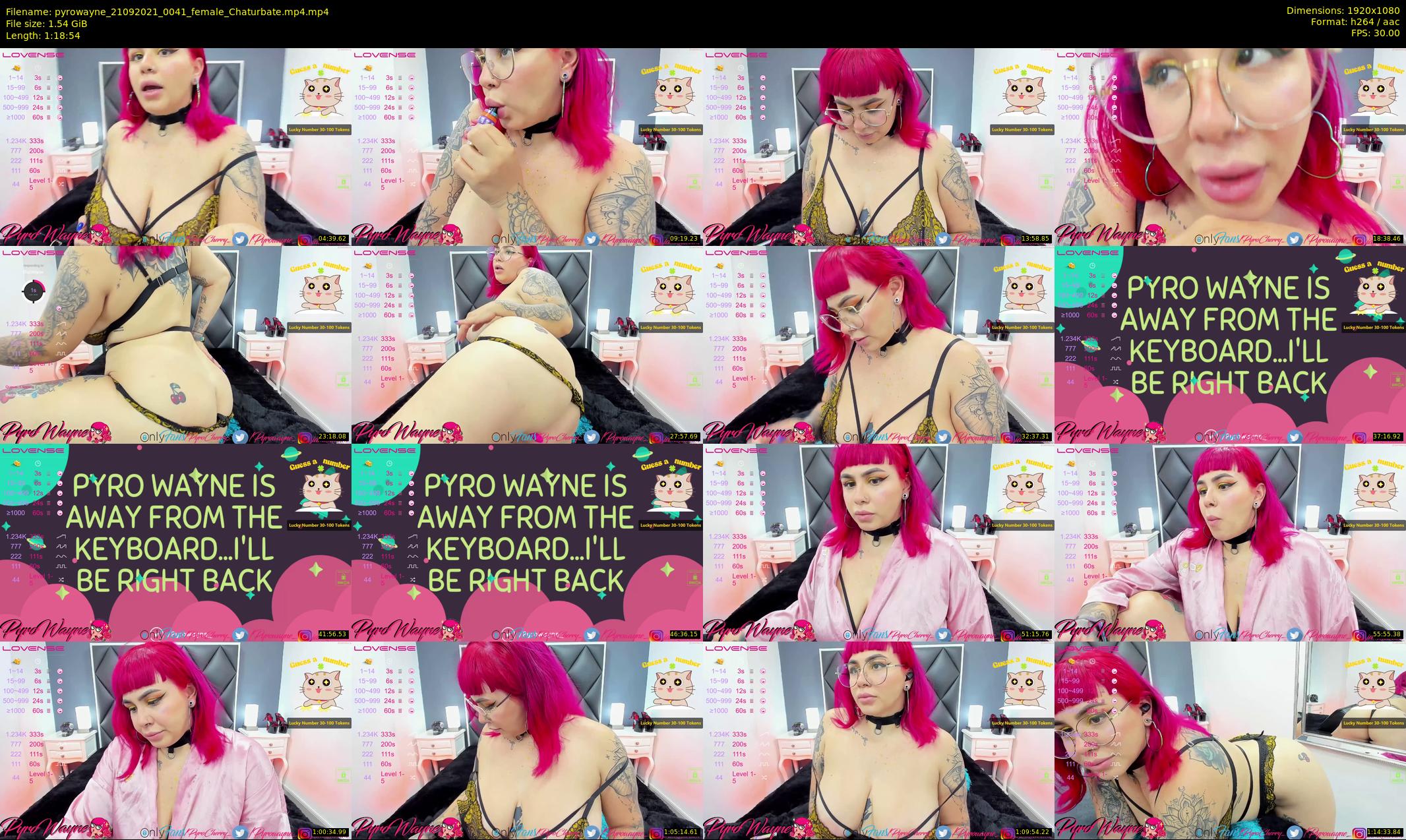 pyrowayne — 79 minute Chaturbate female cam show recording, 1080p, Sep 21, 2021