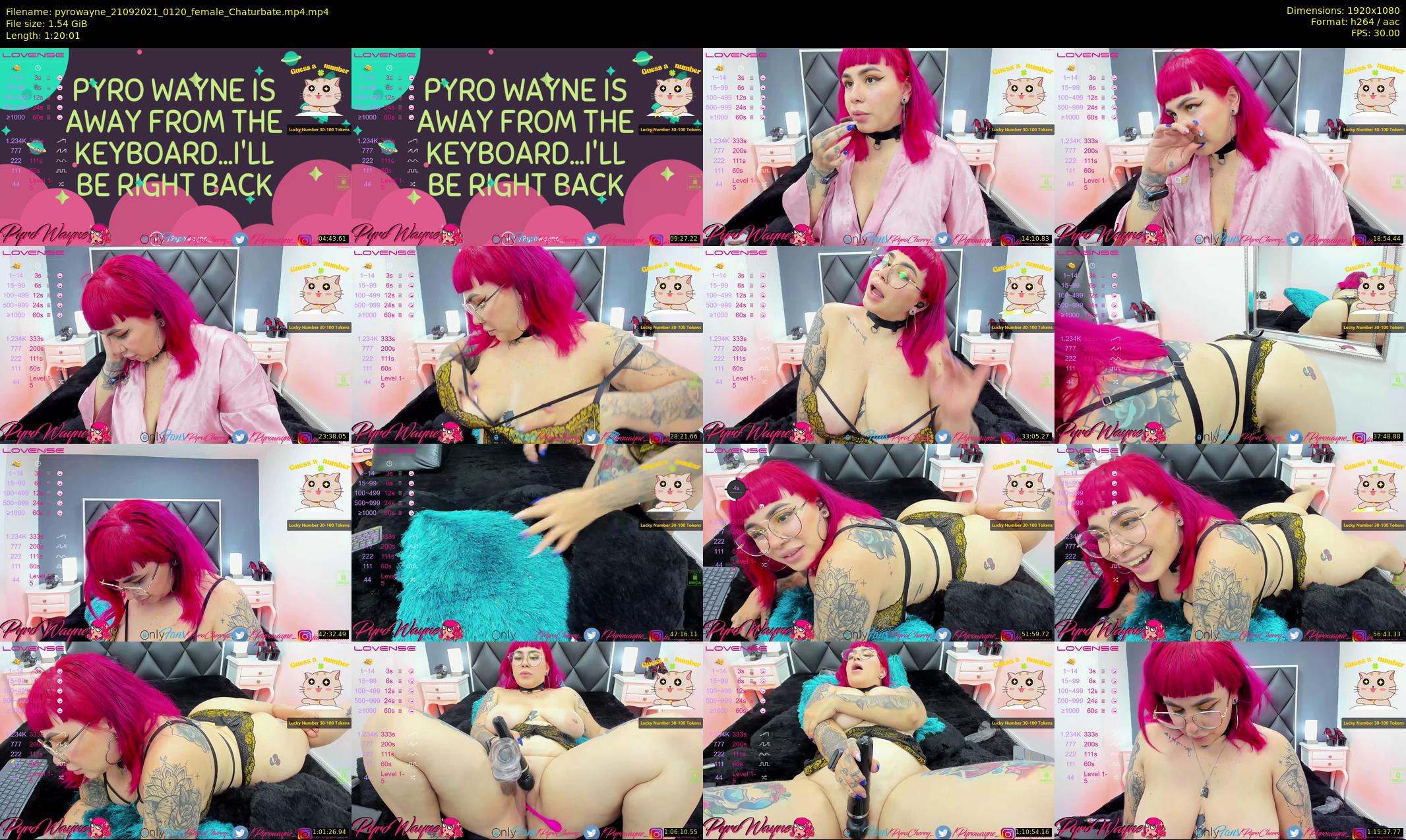 pyrowayne — 81 minute Chaturbate female cam show recording, 1080p, Sep 21, 2021