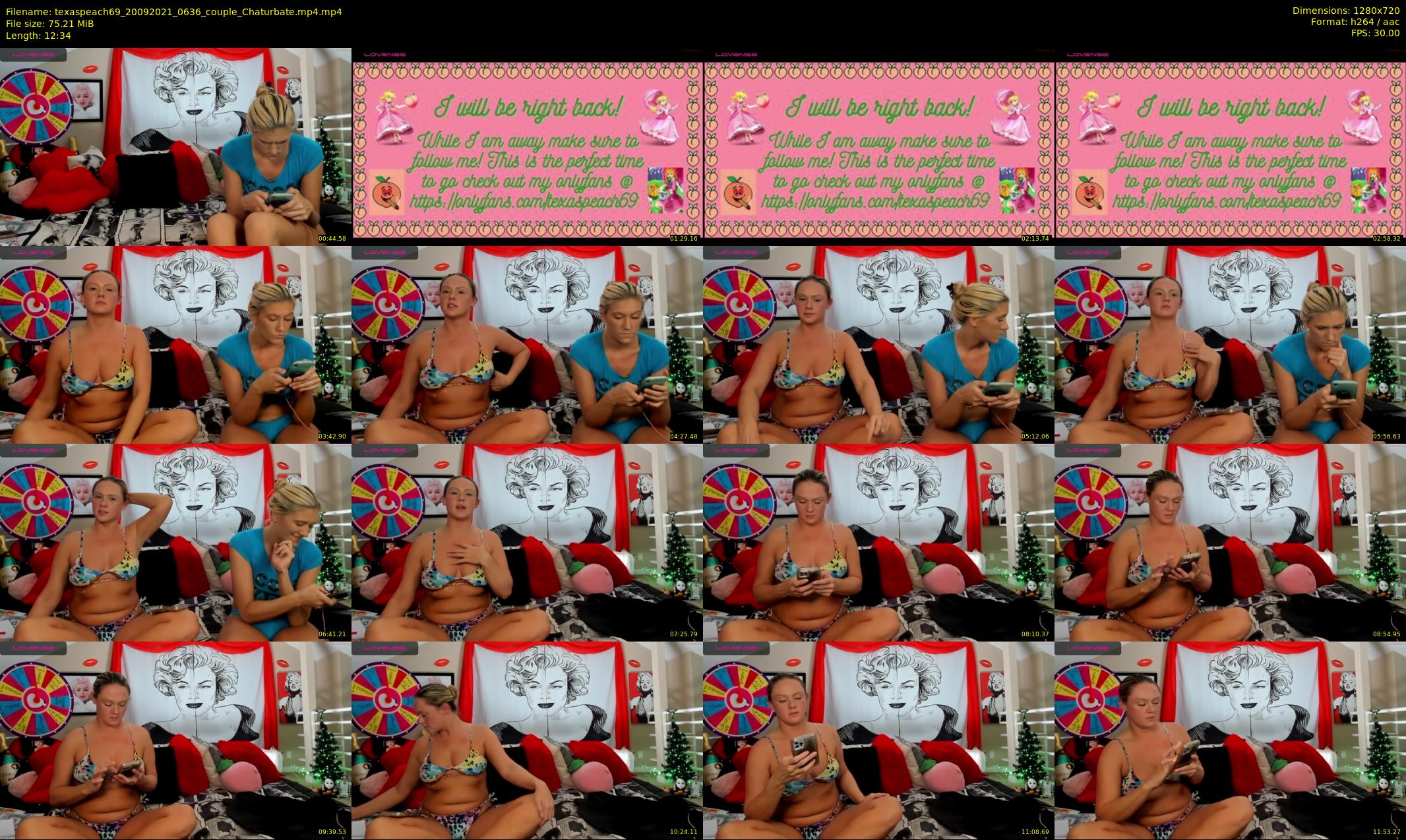 texaspeach69 — 13 minute Chaturbate female cam show recording, 720p, Sep 20, 2021