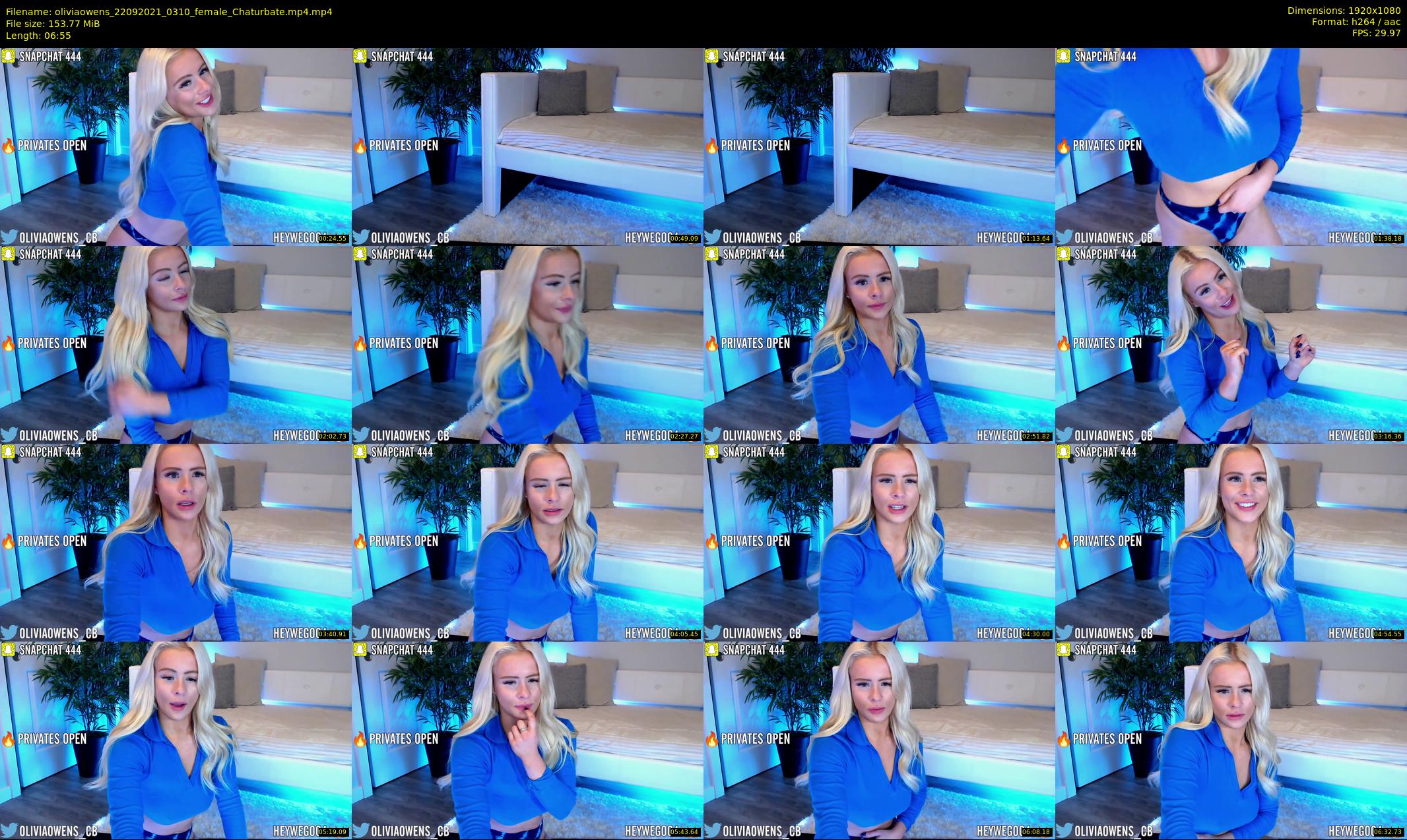 oliviaowens — 7 minute Chaturbate female cam show recording, 1080p, Sep 22, 2021