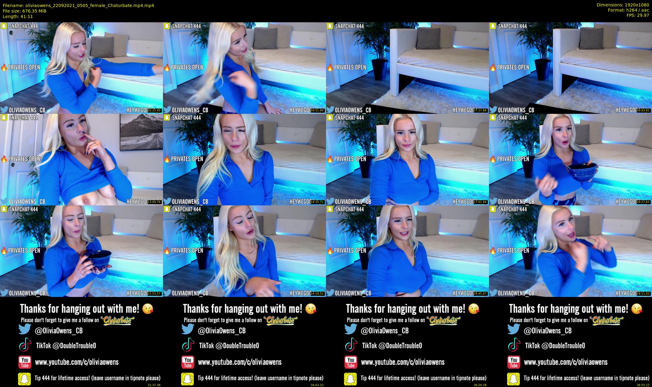 oliviaowens — 42 minute Chaturbate female cam show recording, 1080p, Sep 22, 2021