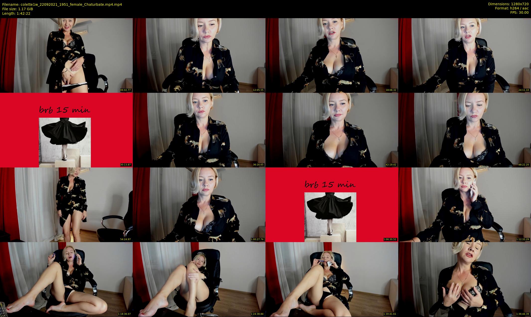 colette1w — 103 minute Chaturbate female cam show recording, 720p, Sep 22, 2021