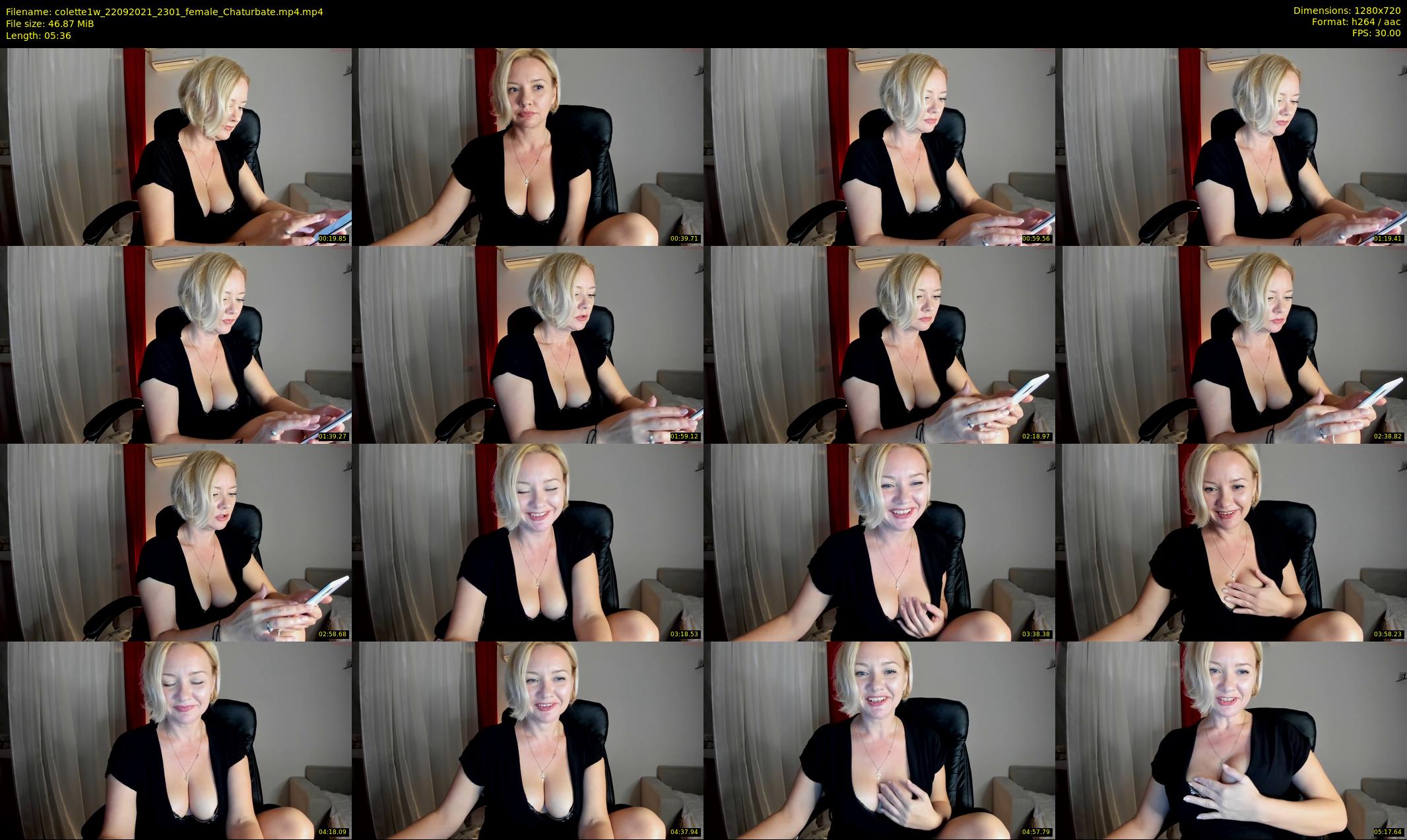 colette1w — 6 minute Chaturbate female cam show recording, 720p, Sep 22, 2021