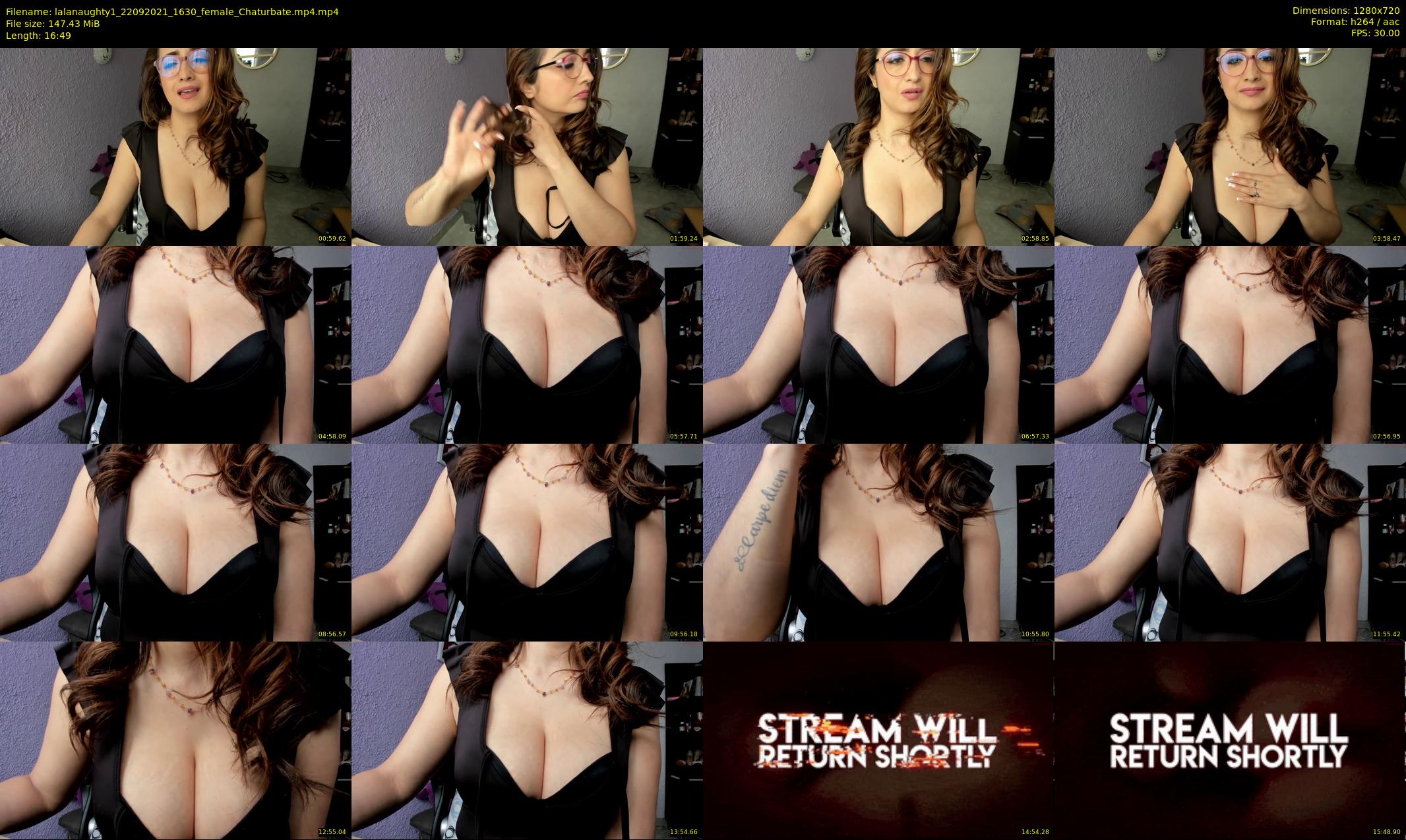 lalanaughty1 — 17 minute Chaturbate female cam show recording, 720p, Sep 22, 2021