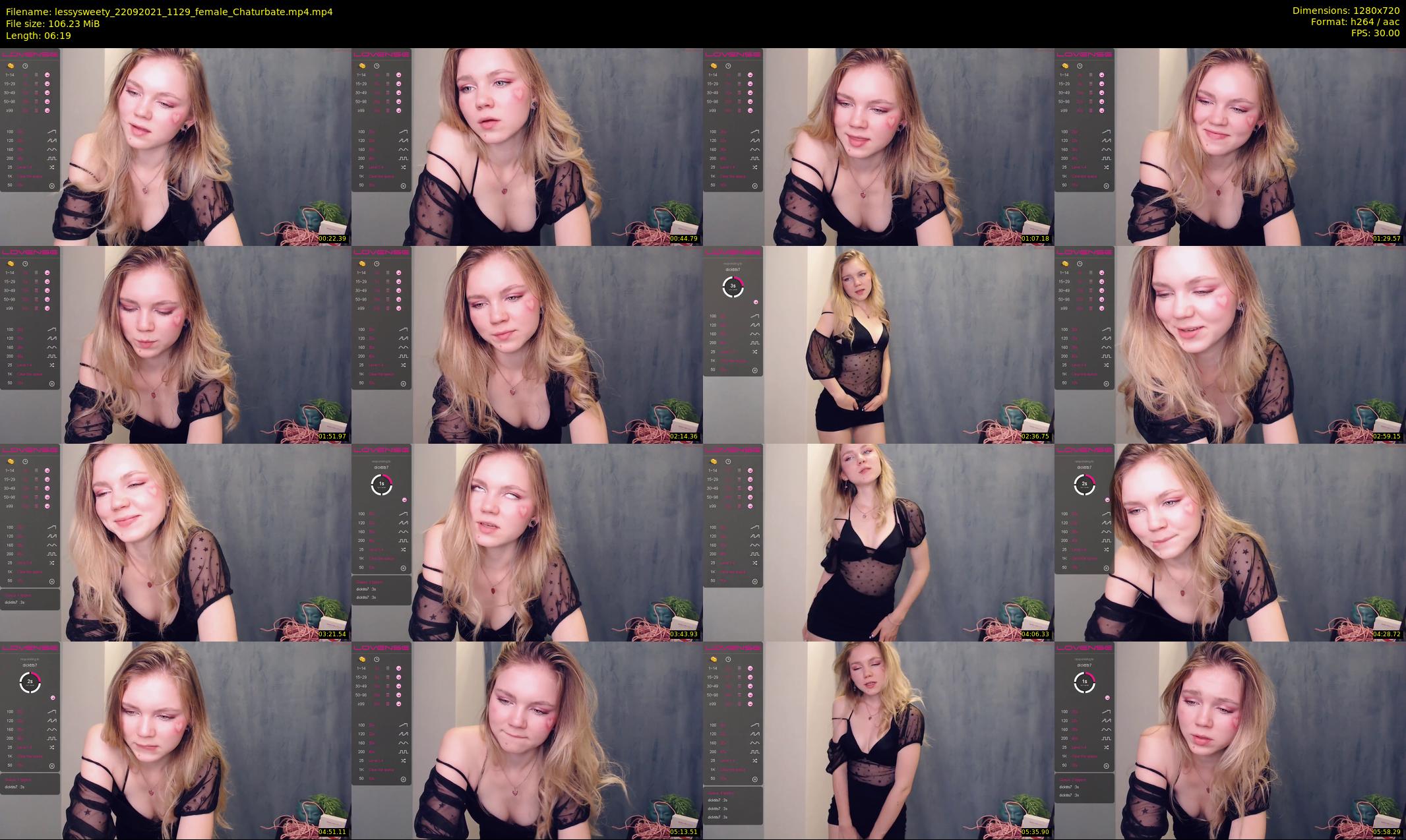 lessysweety — 7 minute Chaturbate female cam show recording, 720p, Sep 22, 2021