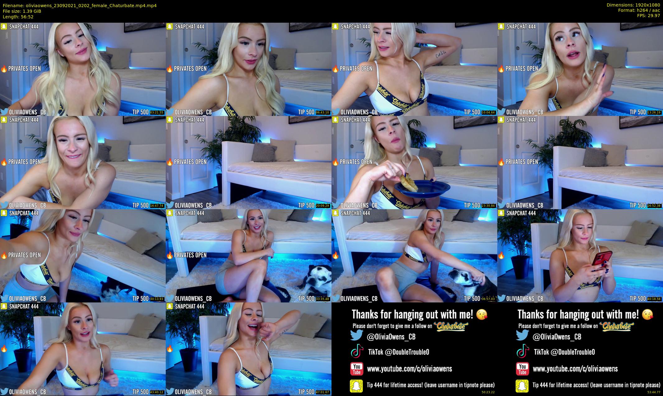 oliviaowens — 57 minute Chaturbate female cam show recording, 1080p, Sep 23, 2021