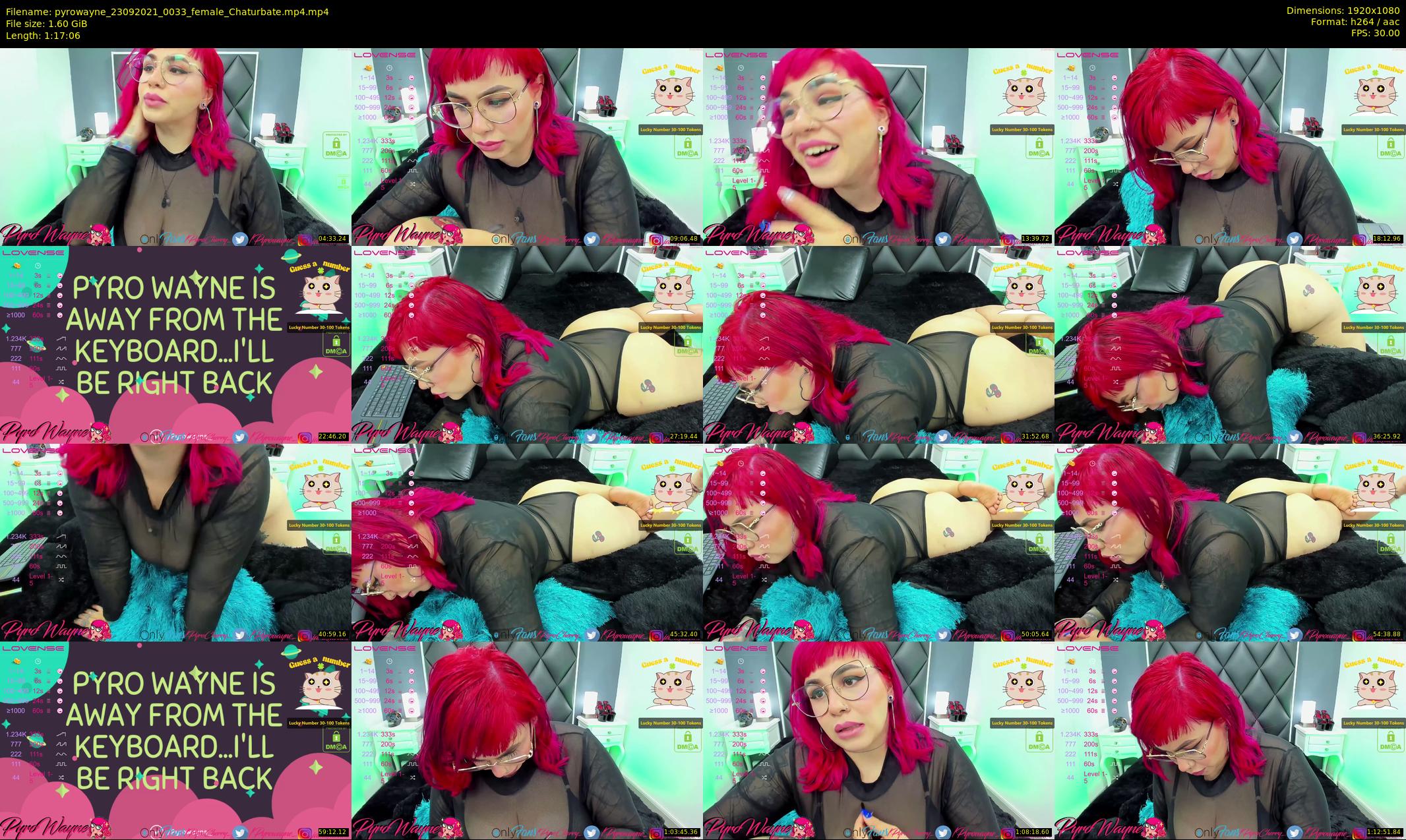 pyrowayne — 78 minute Chaturbate female cam show recording, 1080p, Sep 23, 2021