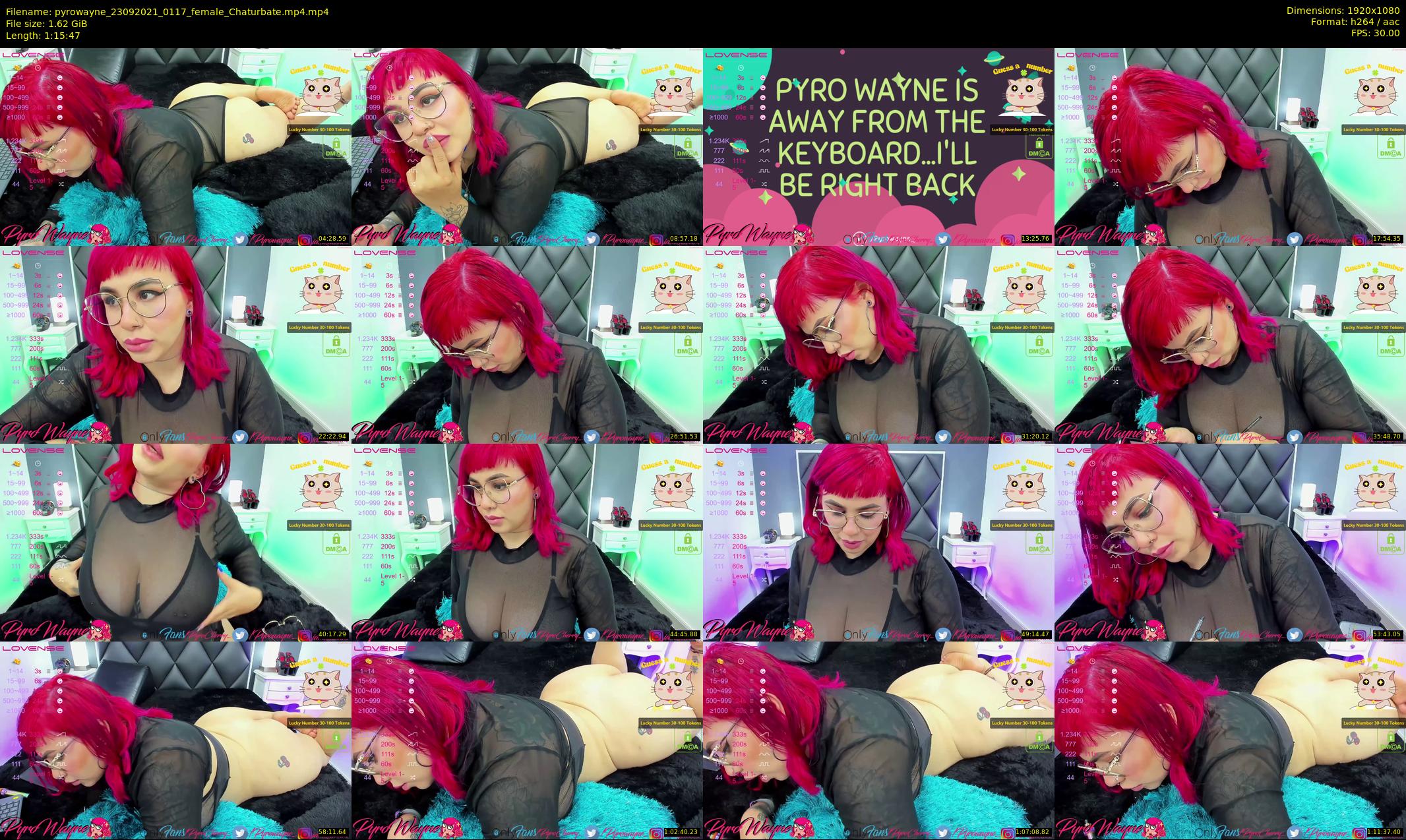 pyrowayne — 76 minute Chaturbate female cam show recording, 1080p, Sep 23, 2021