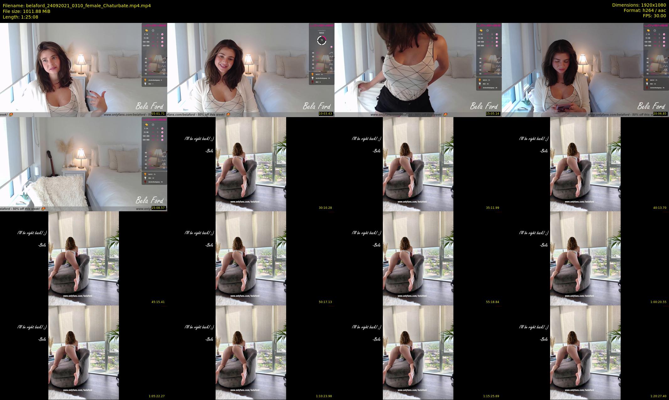 belaford — 86 minute Chaturbate female cam show recording, 1080p, Sep 24, 2021