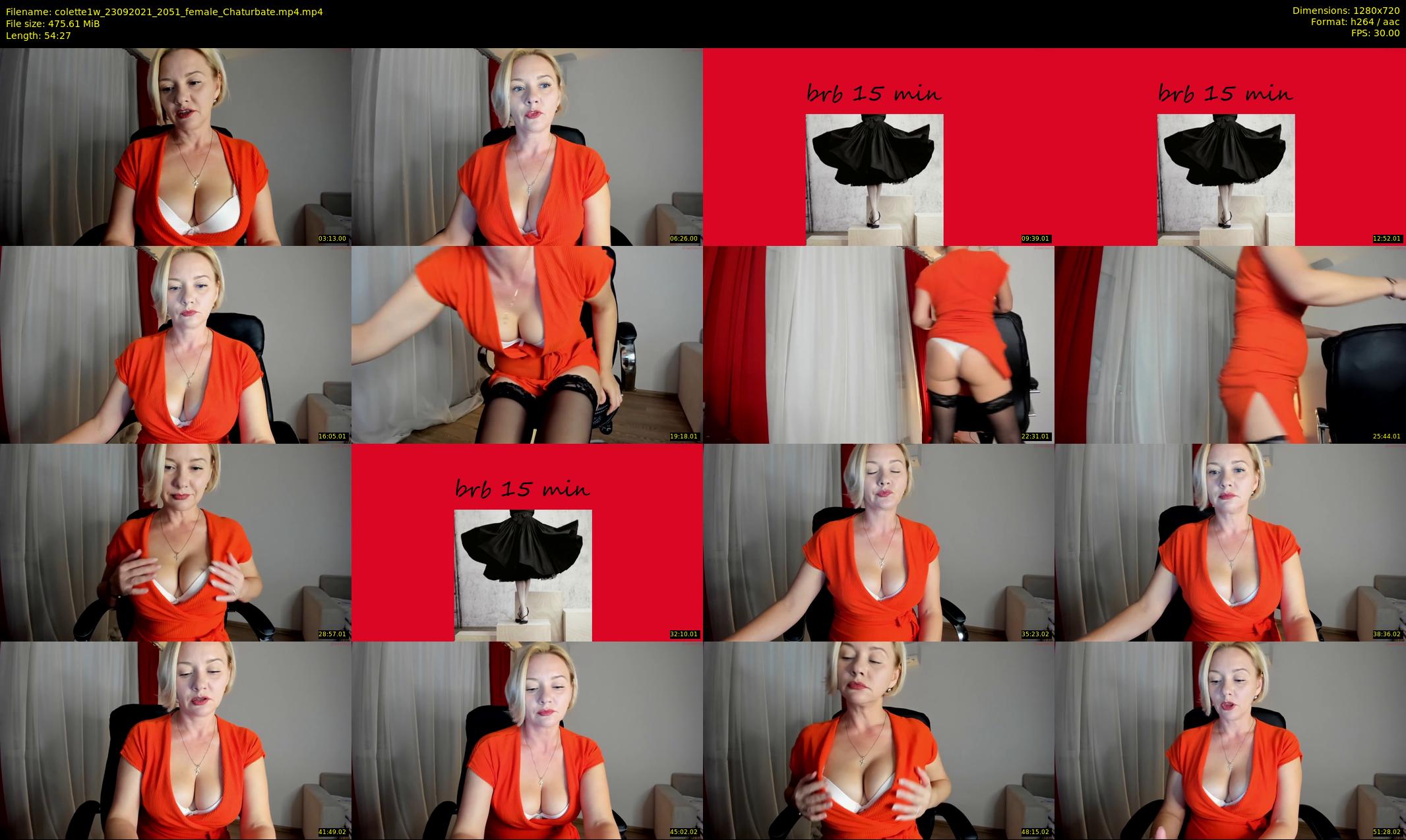 colette1w — 55 minute Chaturbate female cam show recording, 720p, Sep 23, 2021