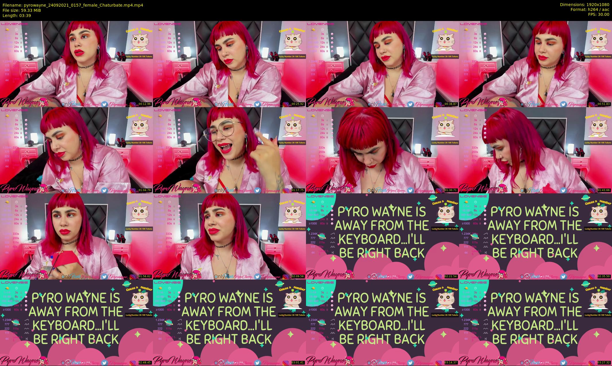 pyrowayne — 4 minute Chaturbate female cam show recording, 1080p, Sep 24, 2021