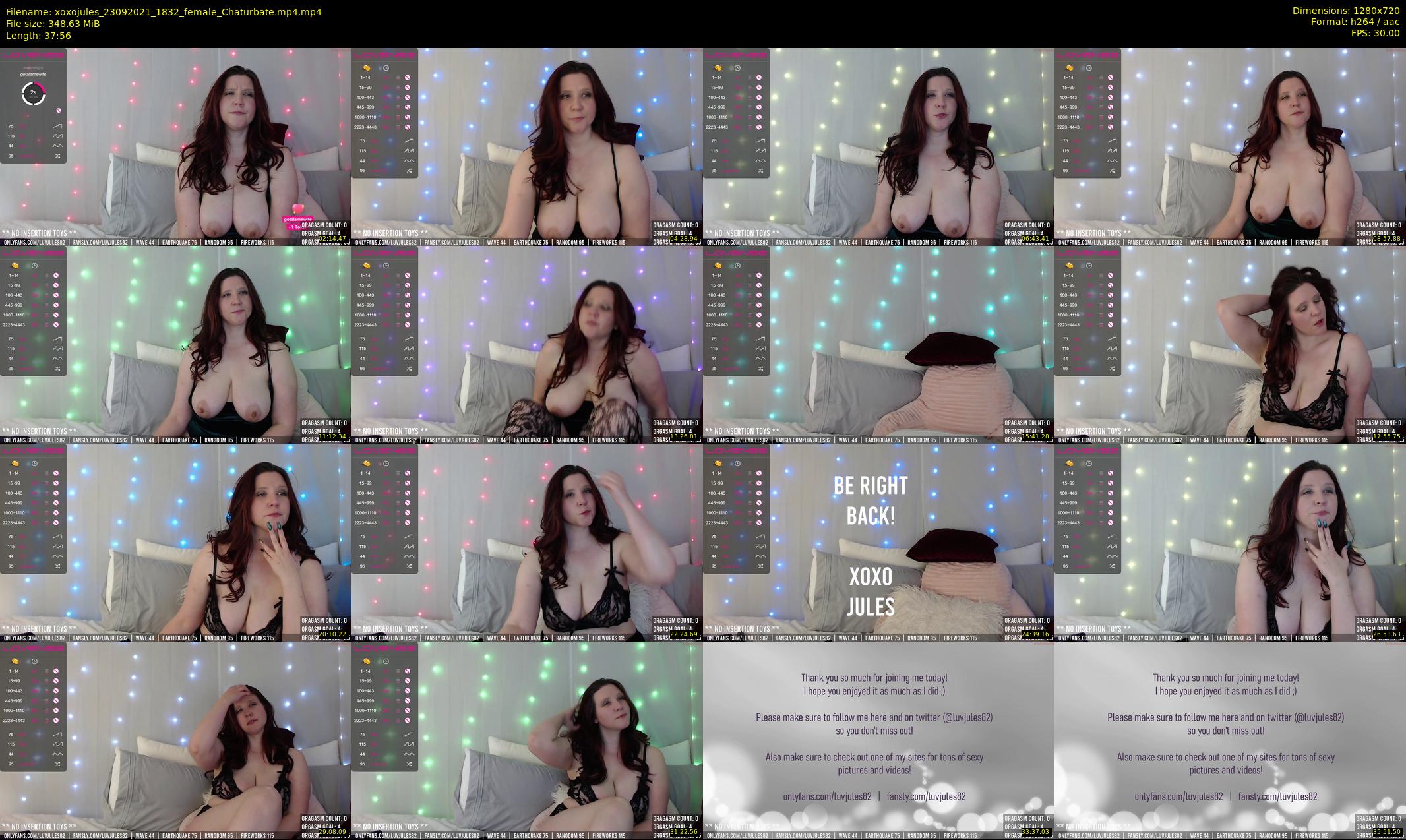 xoxojules — 38 minute Chaturbate female cam show recording, 720p, Sep 23, 2021