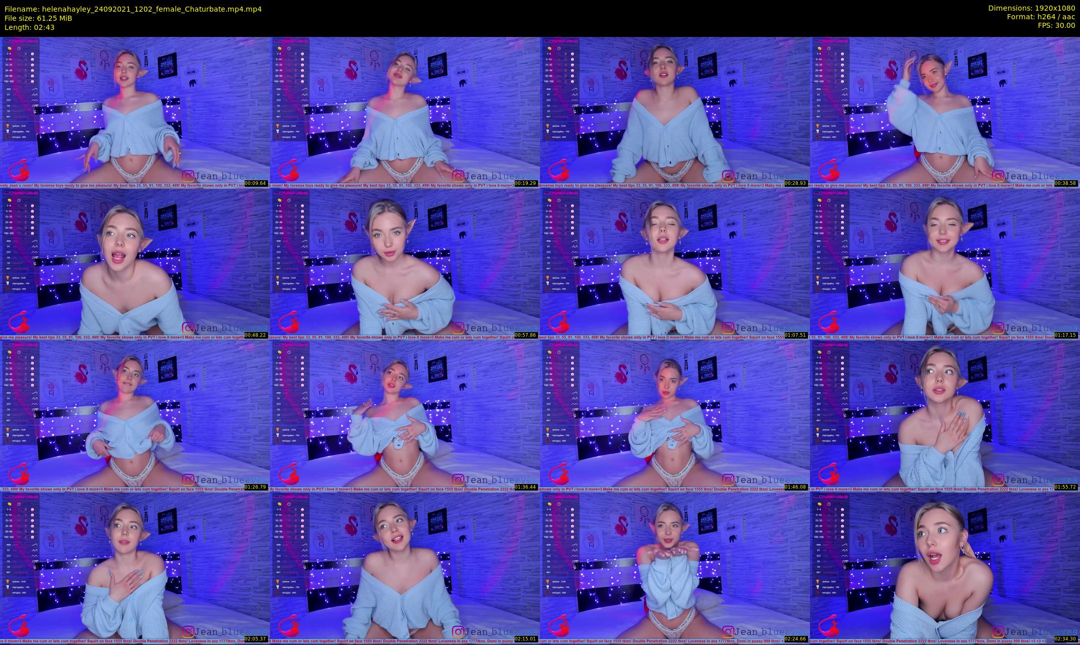 helenahayley — 3 minute Chaturbate female cam show recording, 1080p, Sep 24, 2021