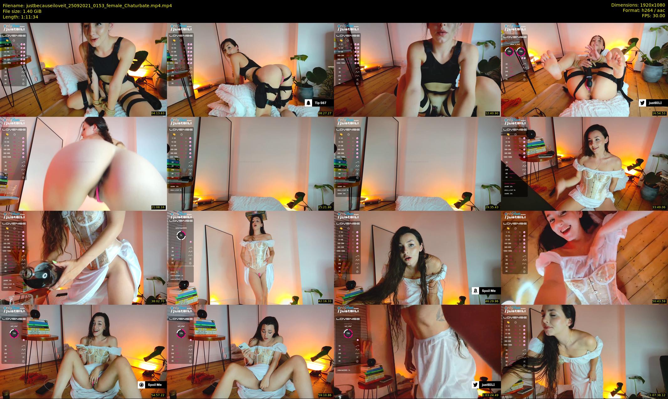 justbecauseiloveit — 72 minute Chaturbate female cam show recording, 1080p, Sep 25, 2021