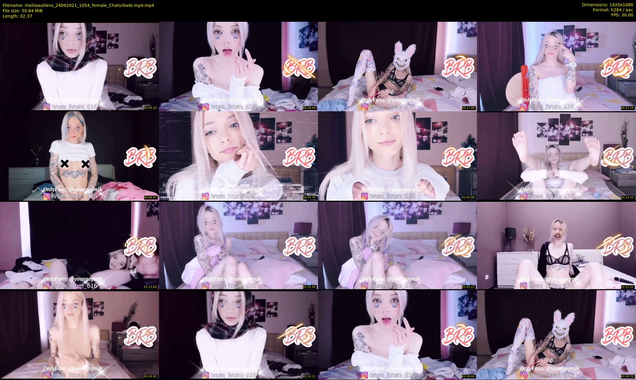 melissaallens — 3 minute Chaturbate female cam show recording, 1080p, Sep 24, 2021