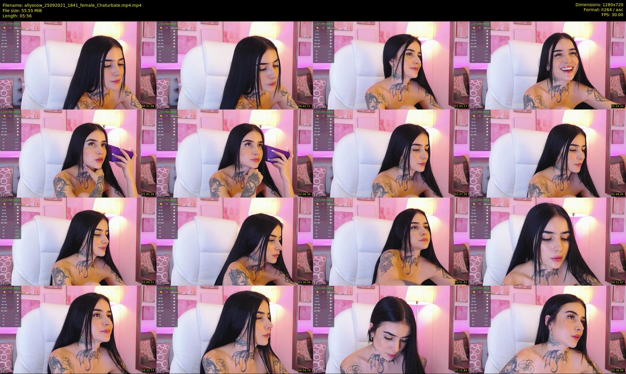 allysnow — 6 minute Chaturbate female cam show recording, 720p, Sep 25, 2021