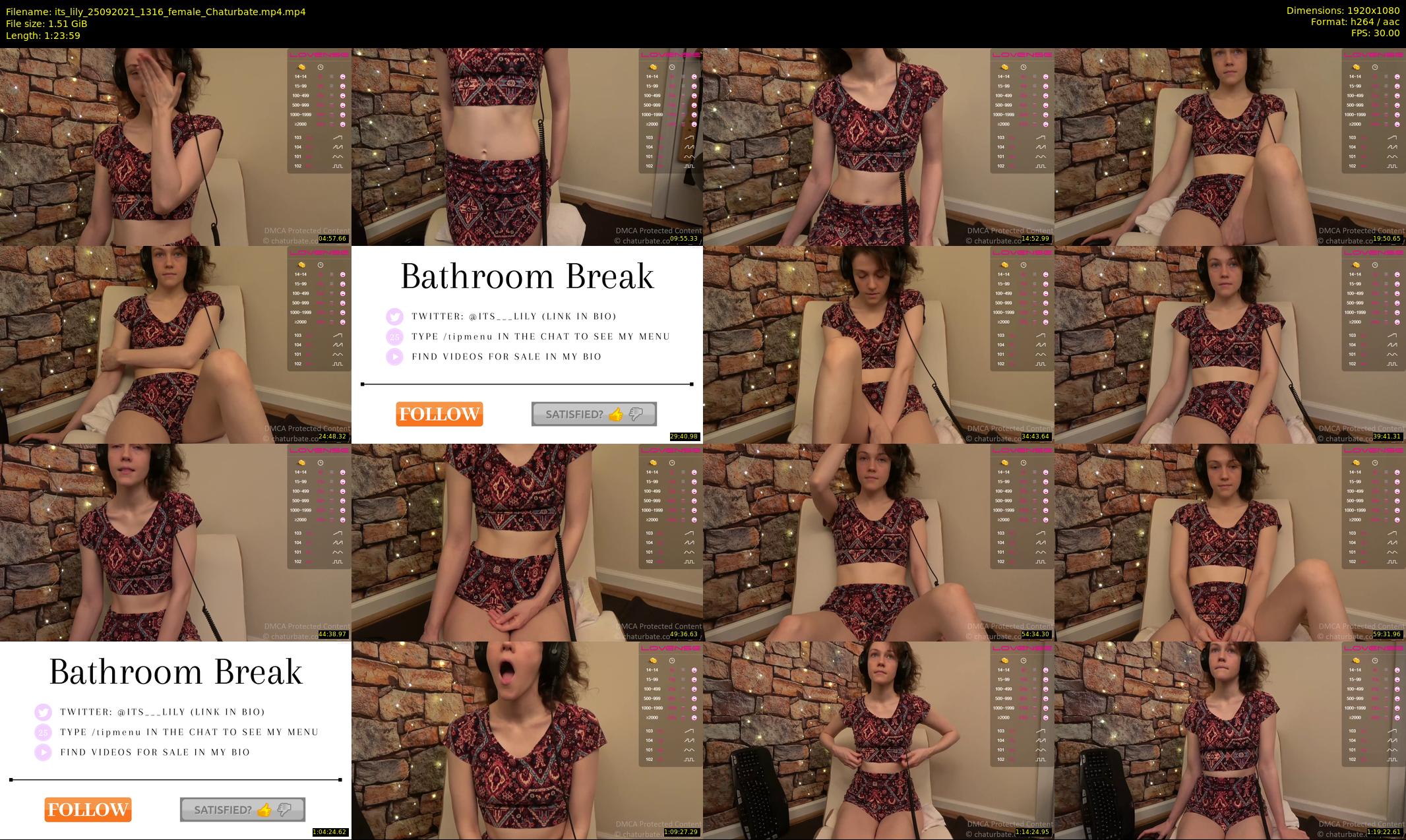 its_lily — 84 minute Chaturbate female cam show recording, 1080p, Sep 25, 2021