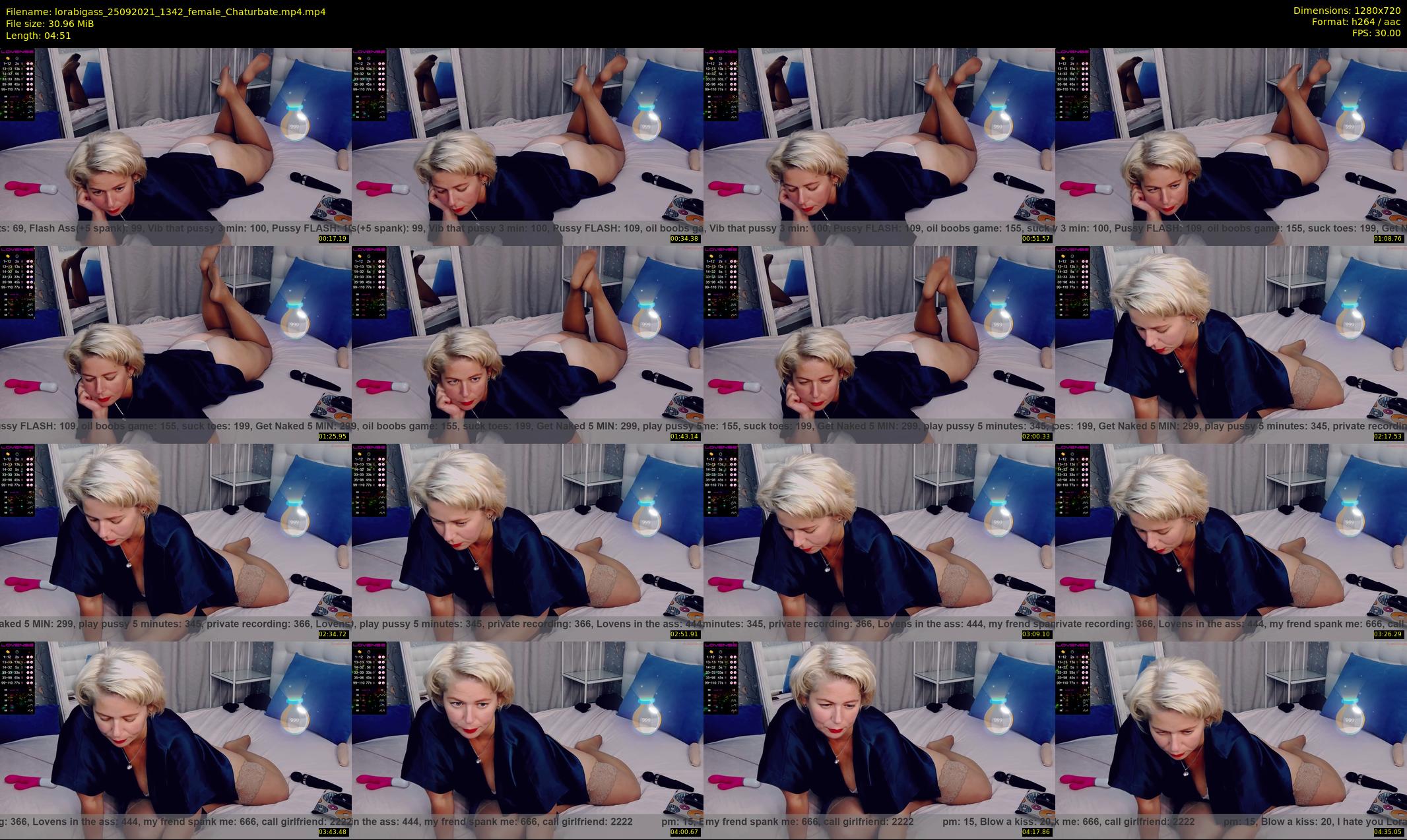 lorabigass — 5 minute Chaturbate female cam show recording, 720p, Sep 25, 2021
