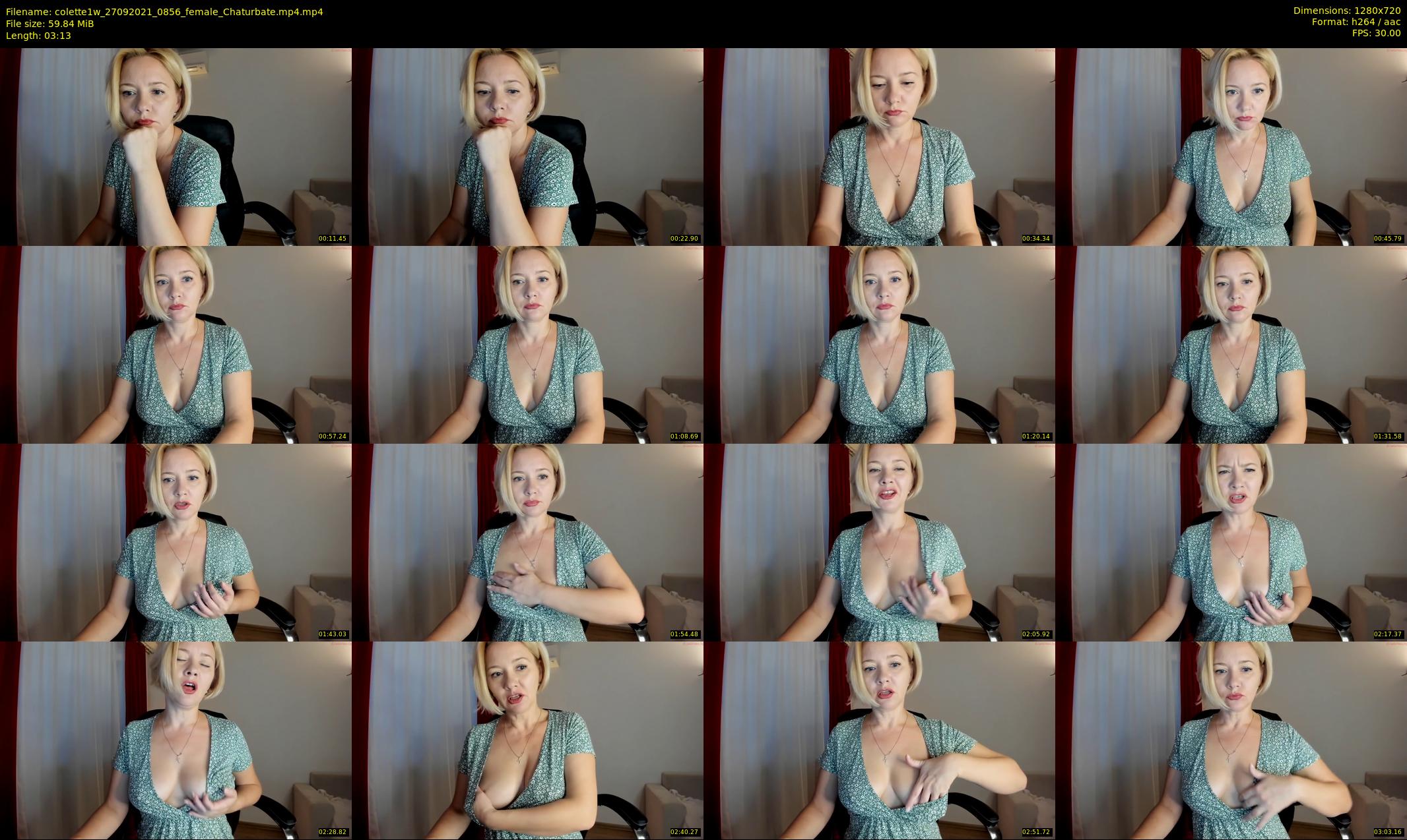 colette1w — 4 minute Chaturbate female cam show recording, 720p, Sep 27, 2021