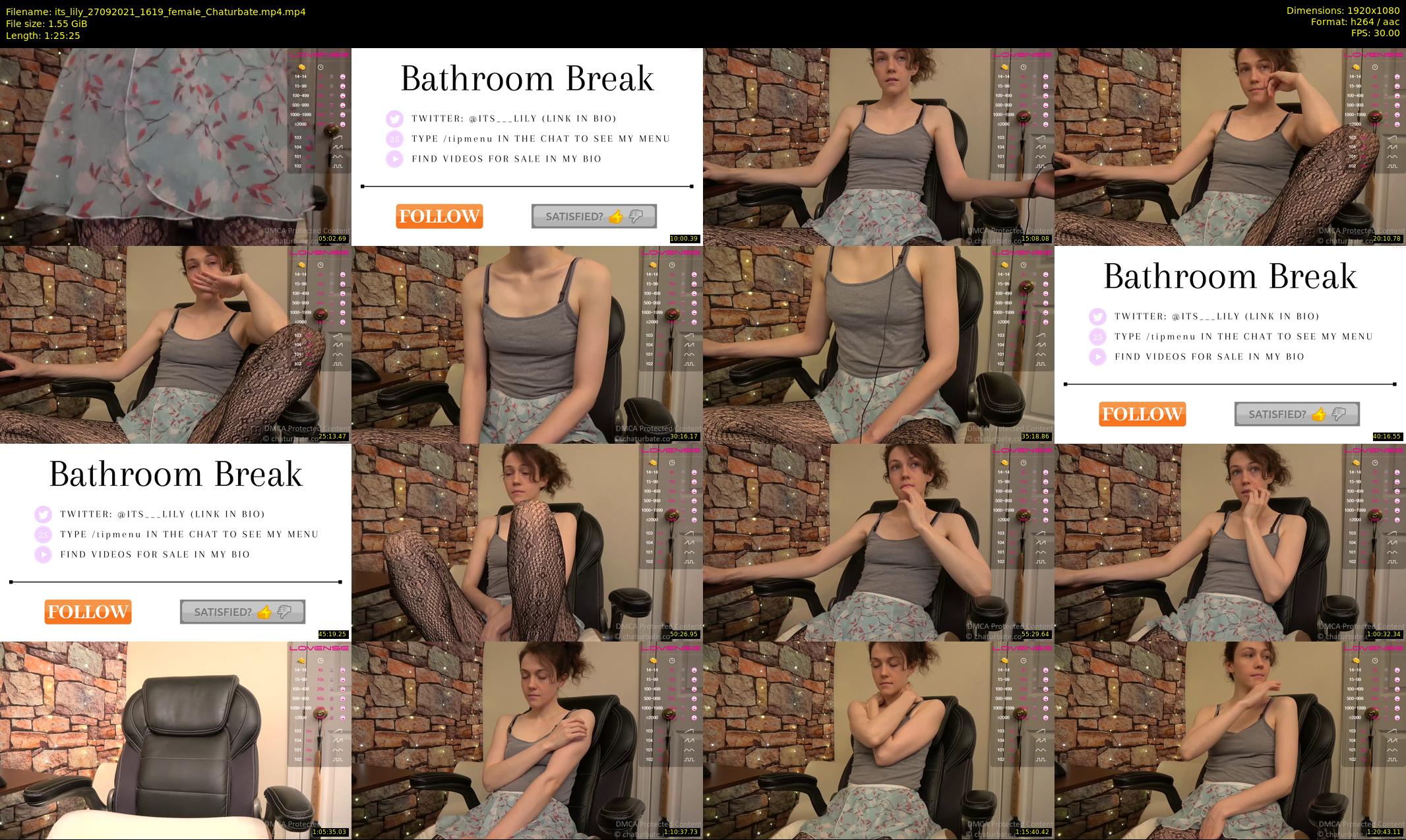 its_lily — 86 minute Chaturbate female cam show recording, 1080p, Sep 27, 2021