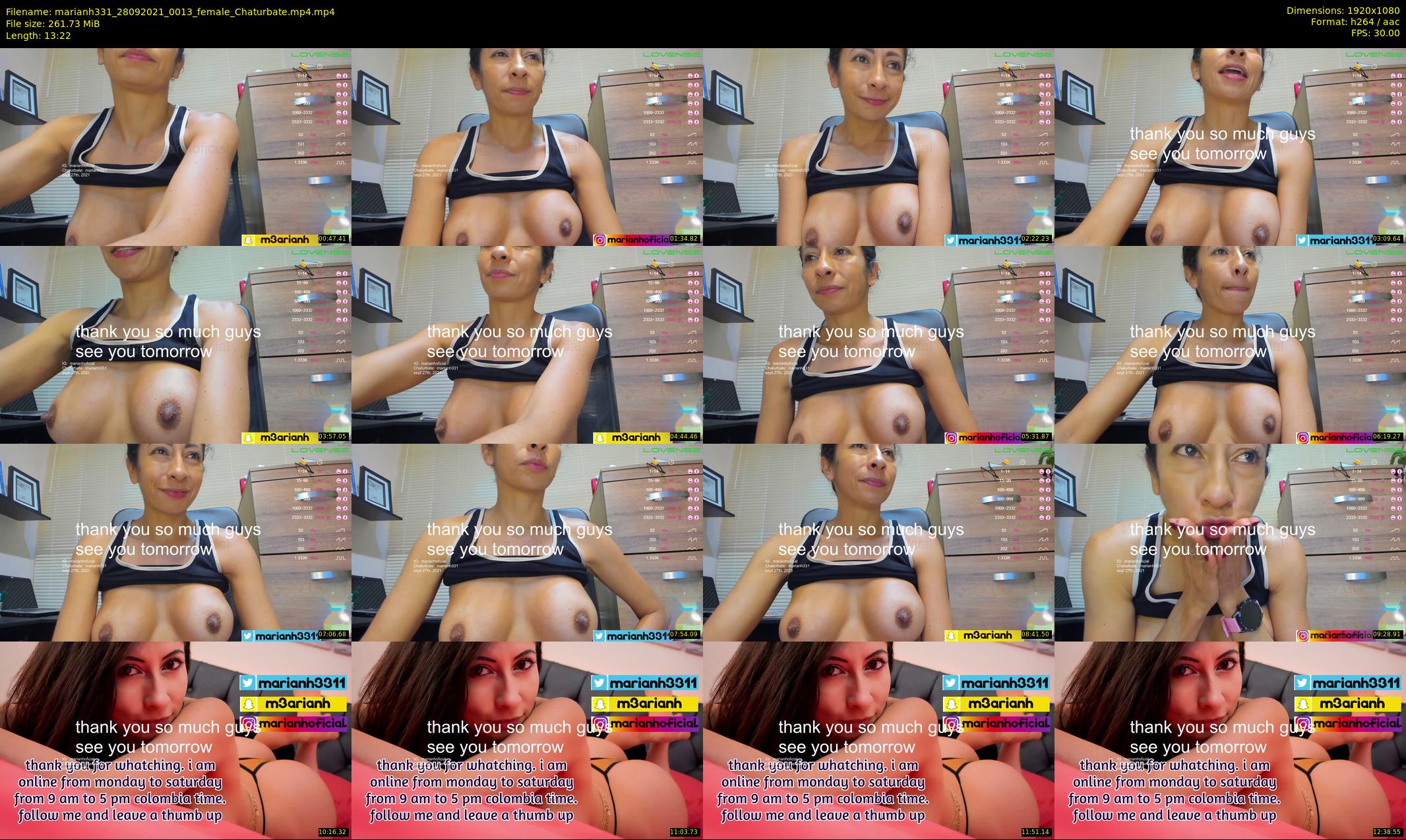 marianh331 — 14 minute Chaturbate female cam show recording, 1080p, Sep 28, 2021