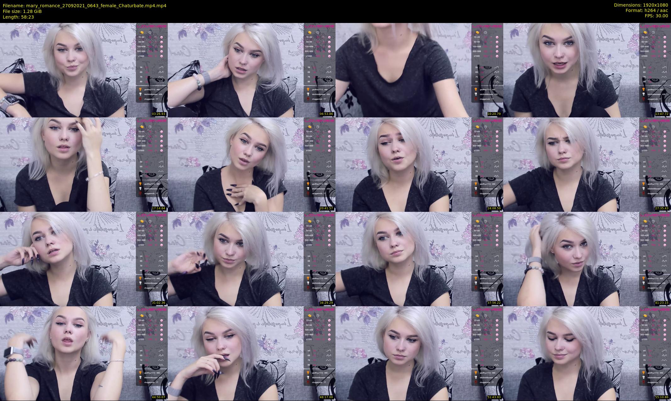 mary_romance — 59 minute Chaturbate female cam show recording, 1080p, Sep 27, 2021