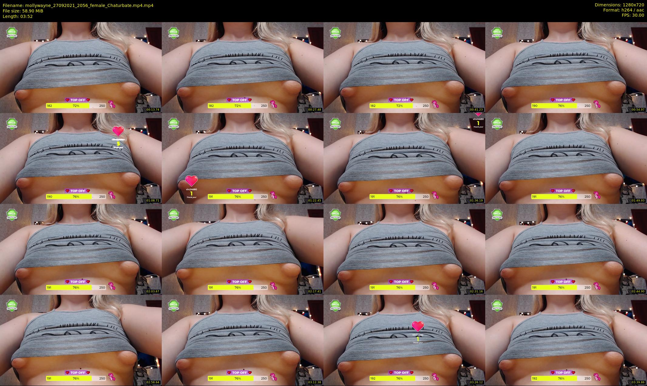 mollywayne — 4 minute Chaturbate female cam show recording, 720p, Sep 27, 2021