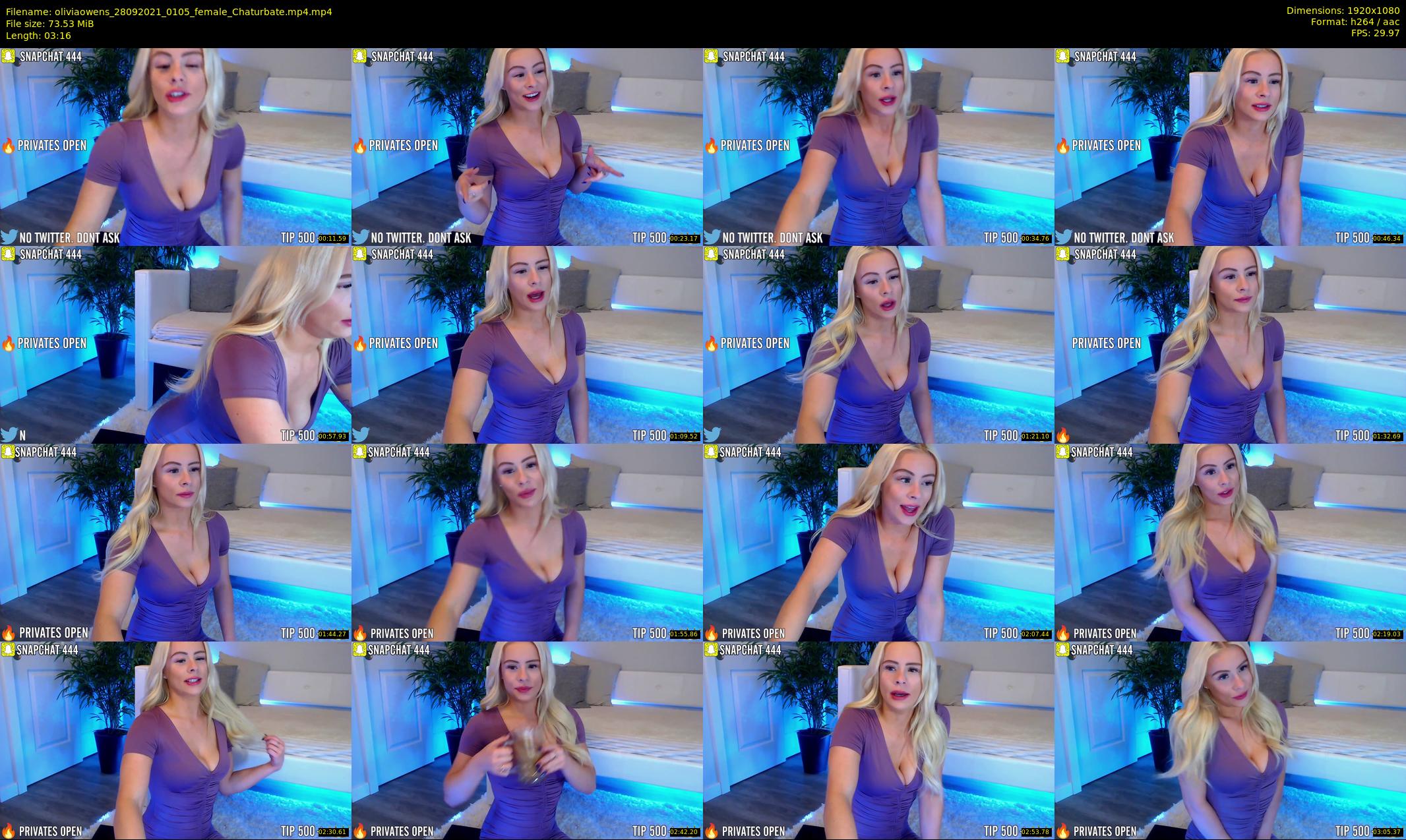 oliviaowens — 4 minute Chaturbate female cam show recording, 1080p, Sep 28, 2021