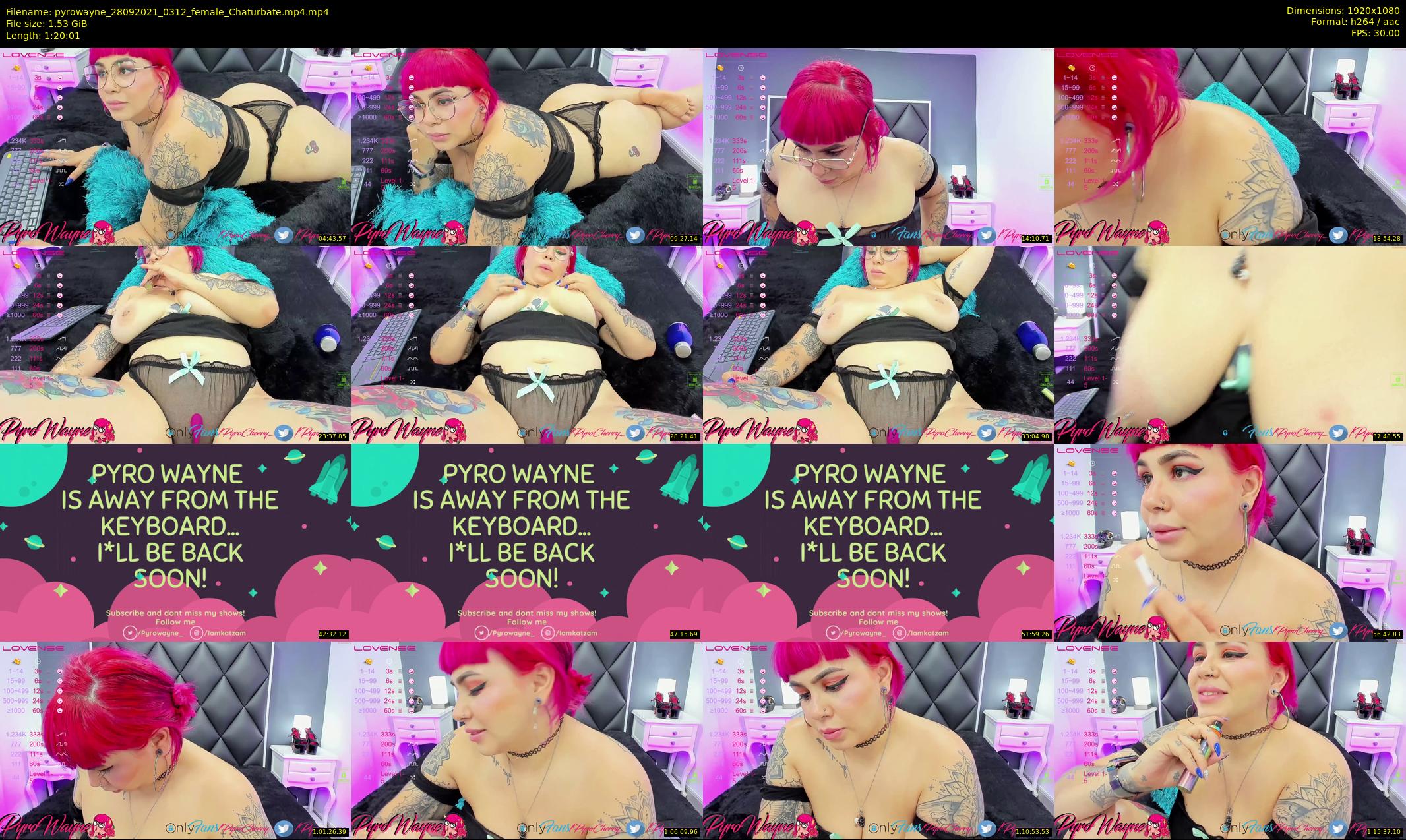 pyrowayne — 81 minute Chaturbate female cam show recording, 1080p, Sep 28, 2021