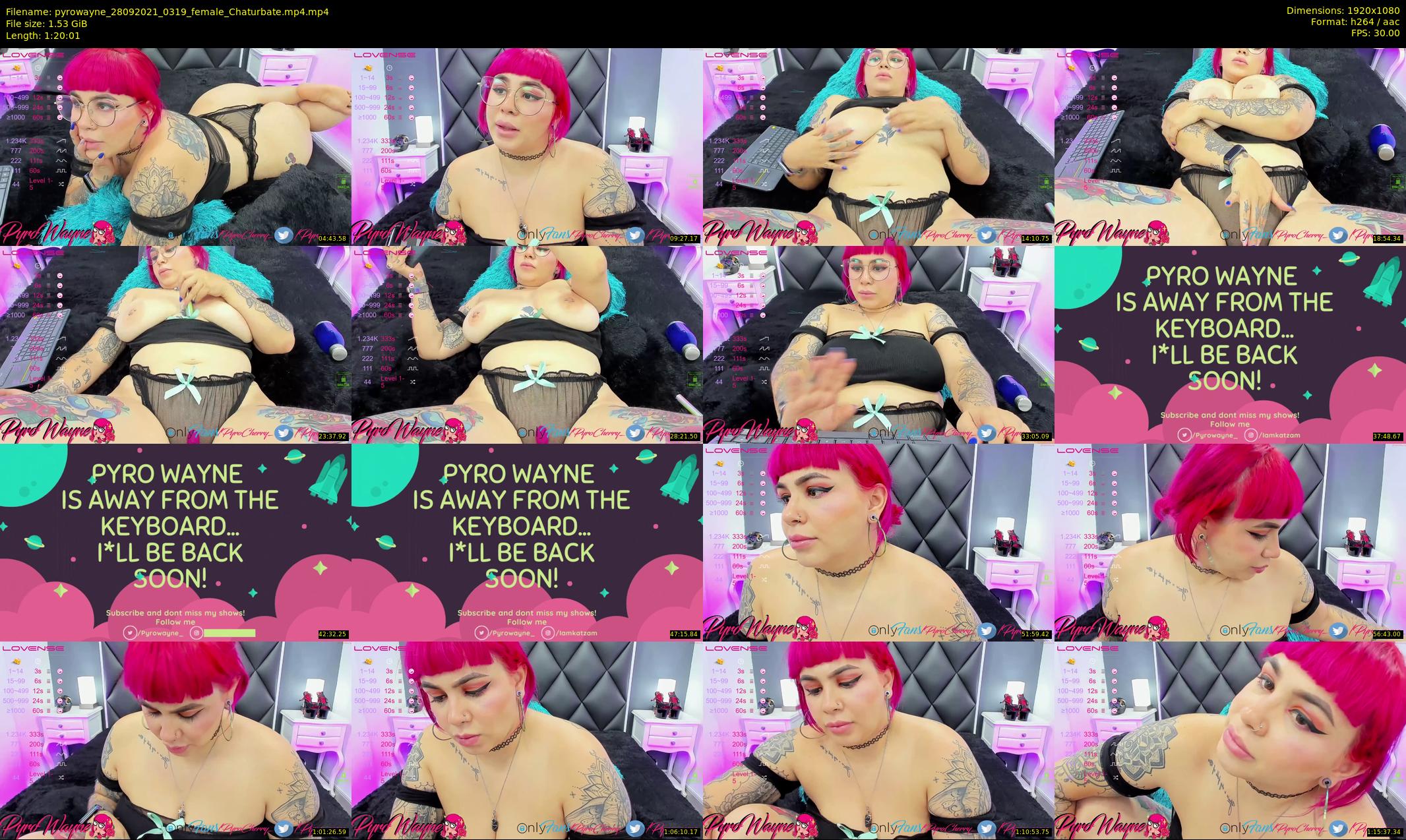 pyrowayne — 81 minute Chaturbate female cam show recording, 1080p, Sep 28, 2021