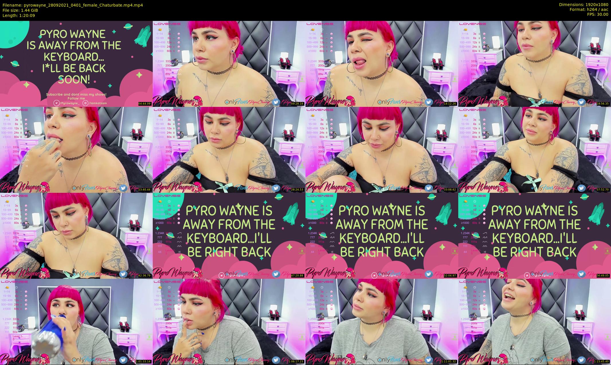 pyrowayne — 81 minute Chaturbate female cam show recording, 1080p, Sep 28, 2021