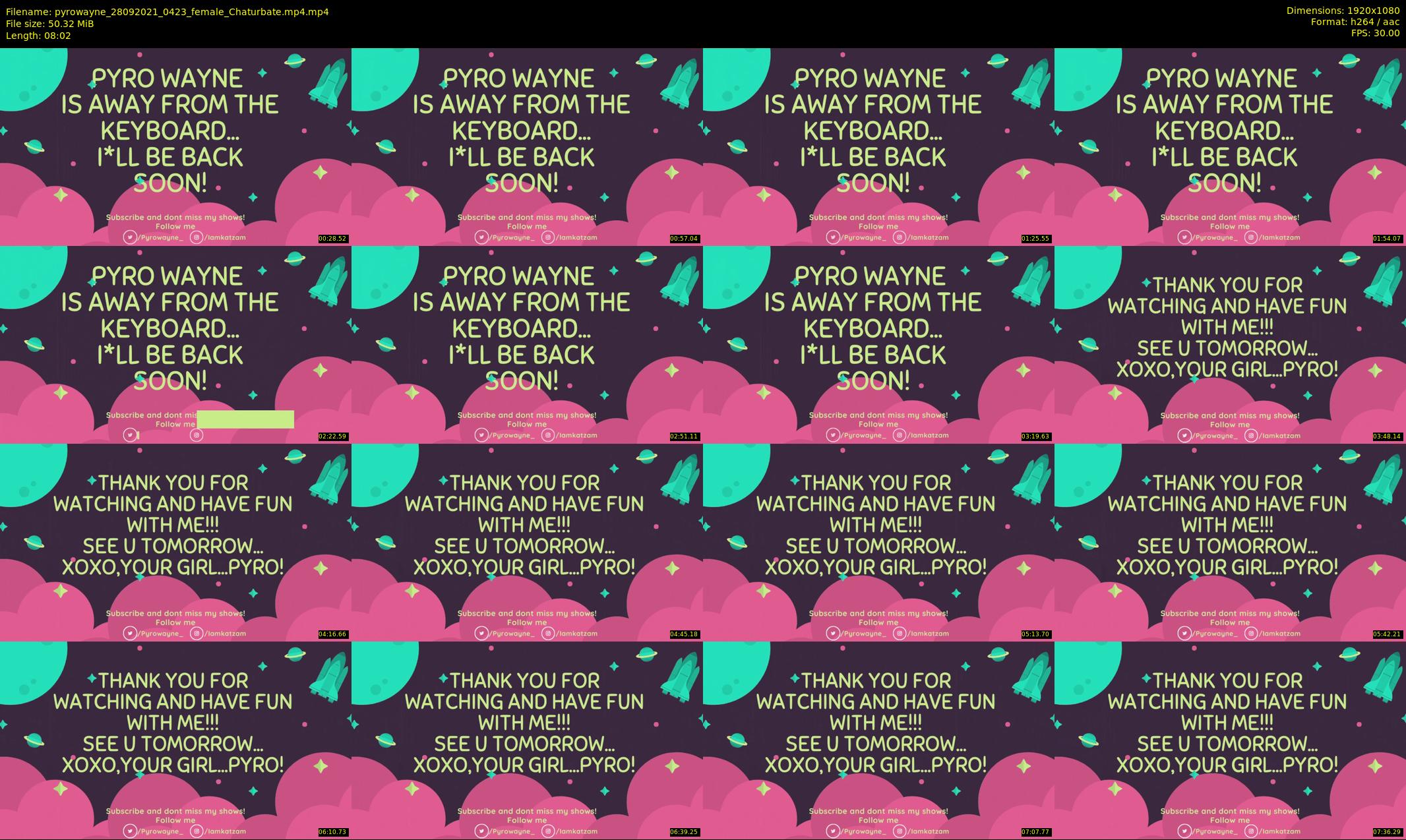 pyrowayne — 9 minute Chaturbate female cam show recording, 1080p, Sep 28, 2021