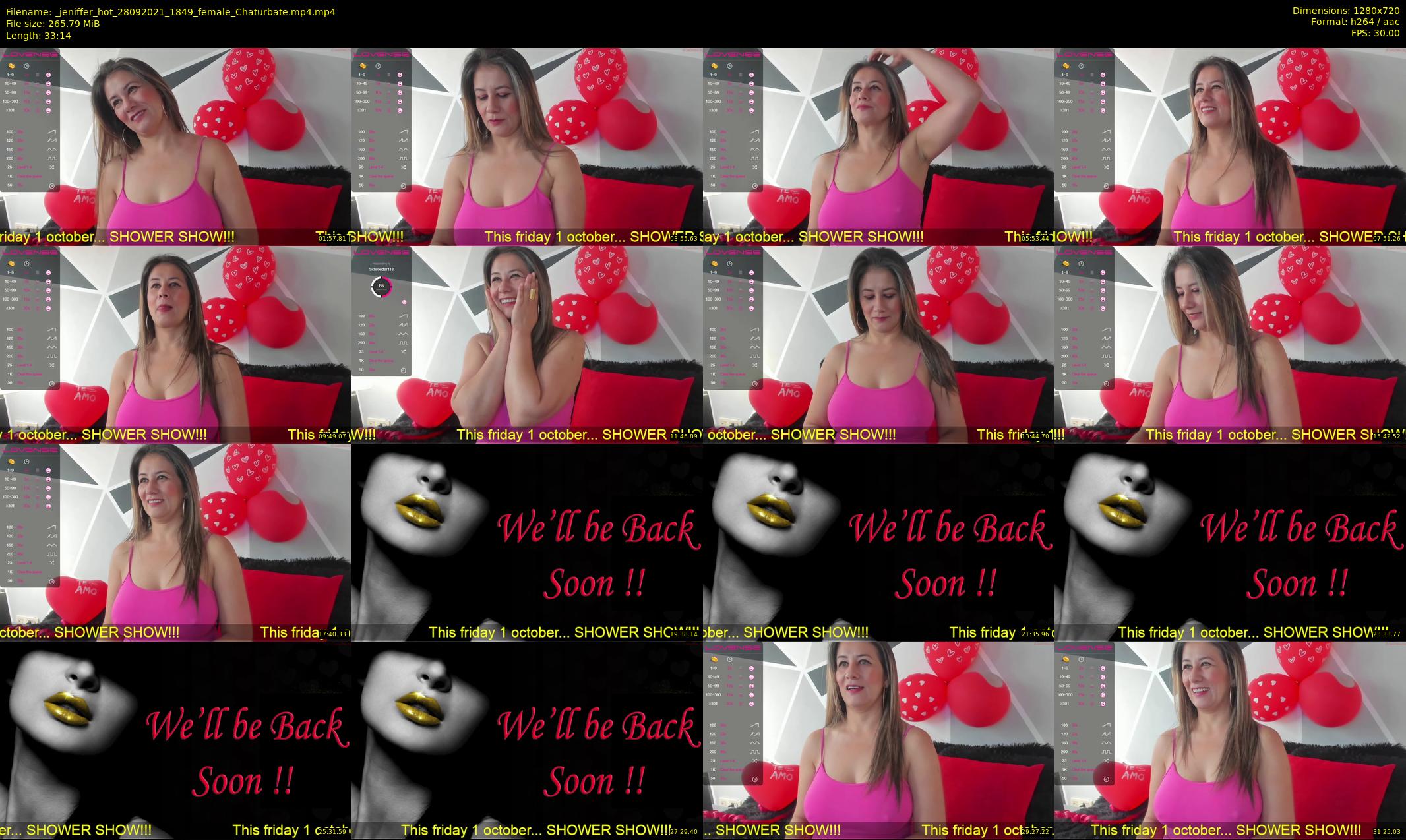 _jeniffer_hot — 34 minute Chaturbate female cam show recording, 720p, Sep 28, 2021
