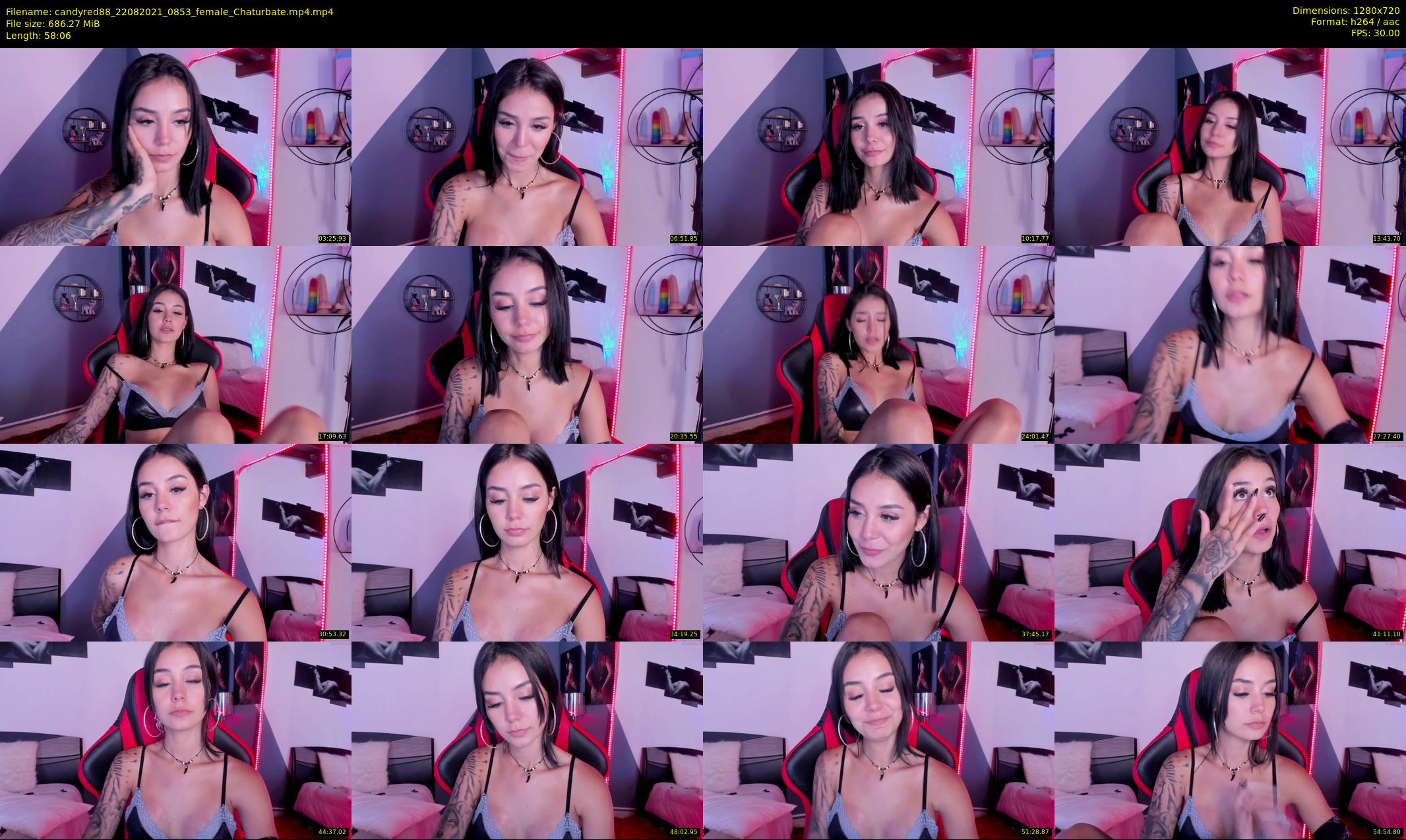 candyred88 — 59 minute Chaturbate female cam show recording, 720p, Aug 22, 2021