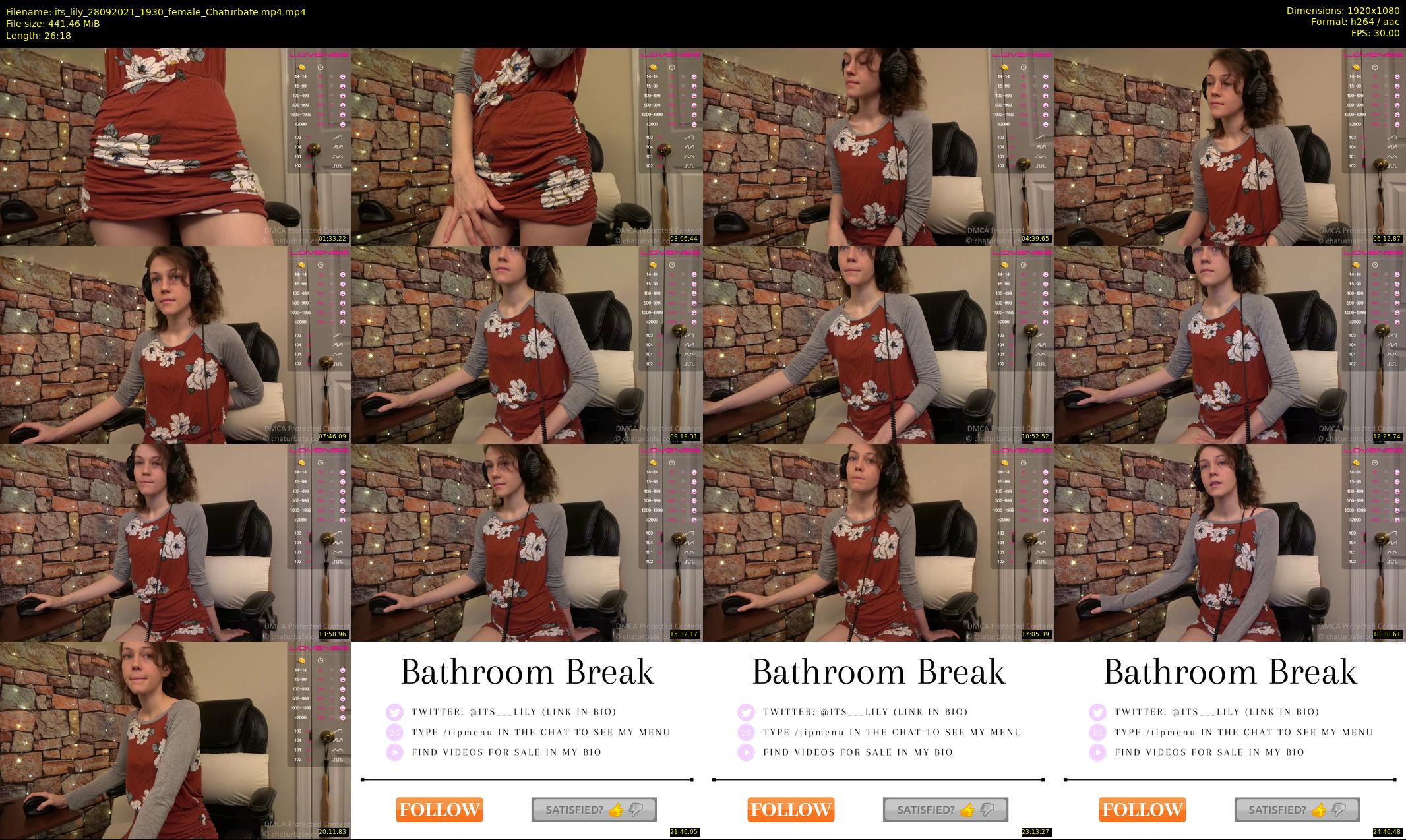 its_lily — 27 minute Chaturbate female cam show recording, 1080p, Sep 28, 2021